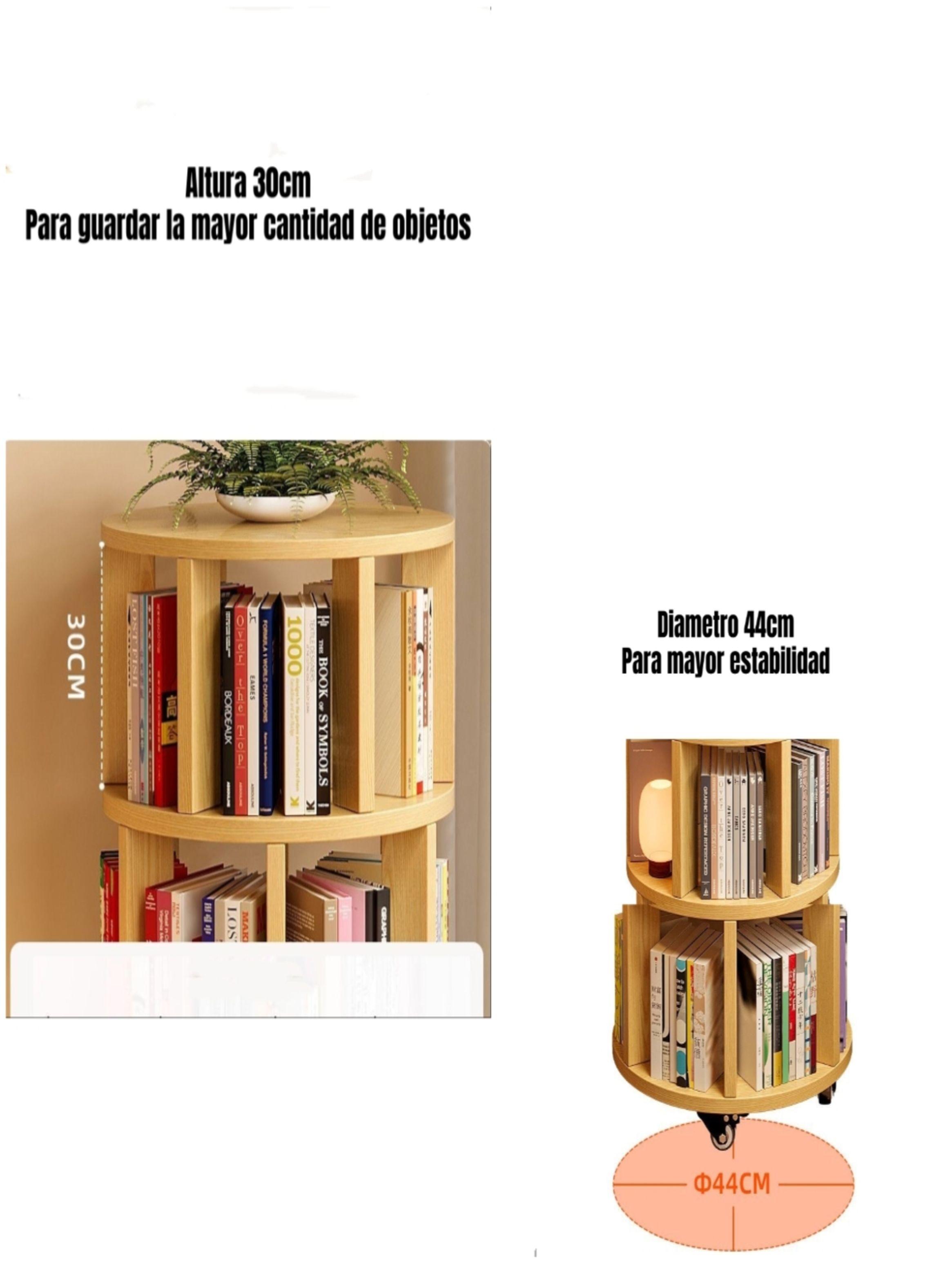 Biblioteca Giratoria 360 Librero Organizador Ruedas 165cm-3