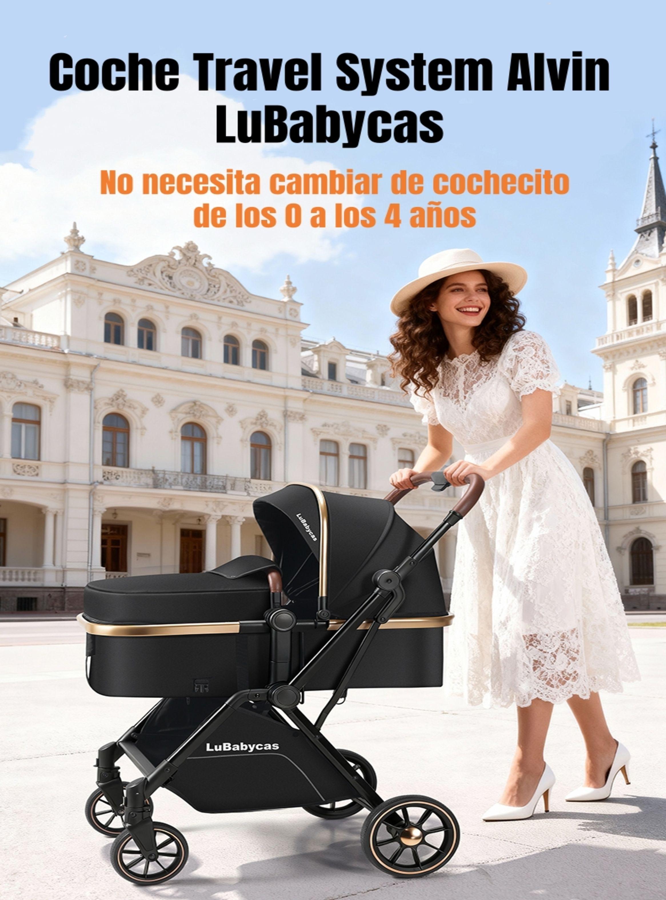 Coche Travel System 0-4 Años Aluminio Alvin Rosado LuBabycas-2