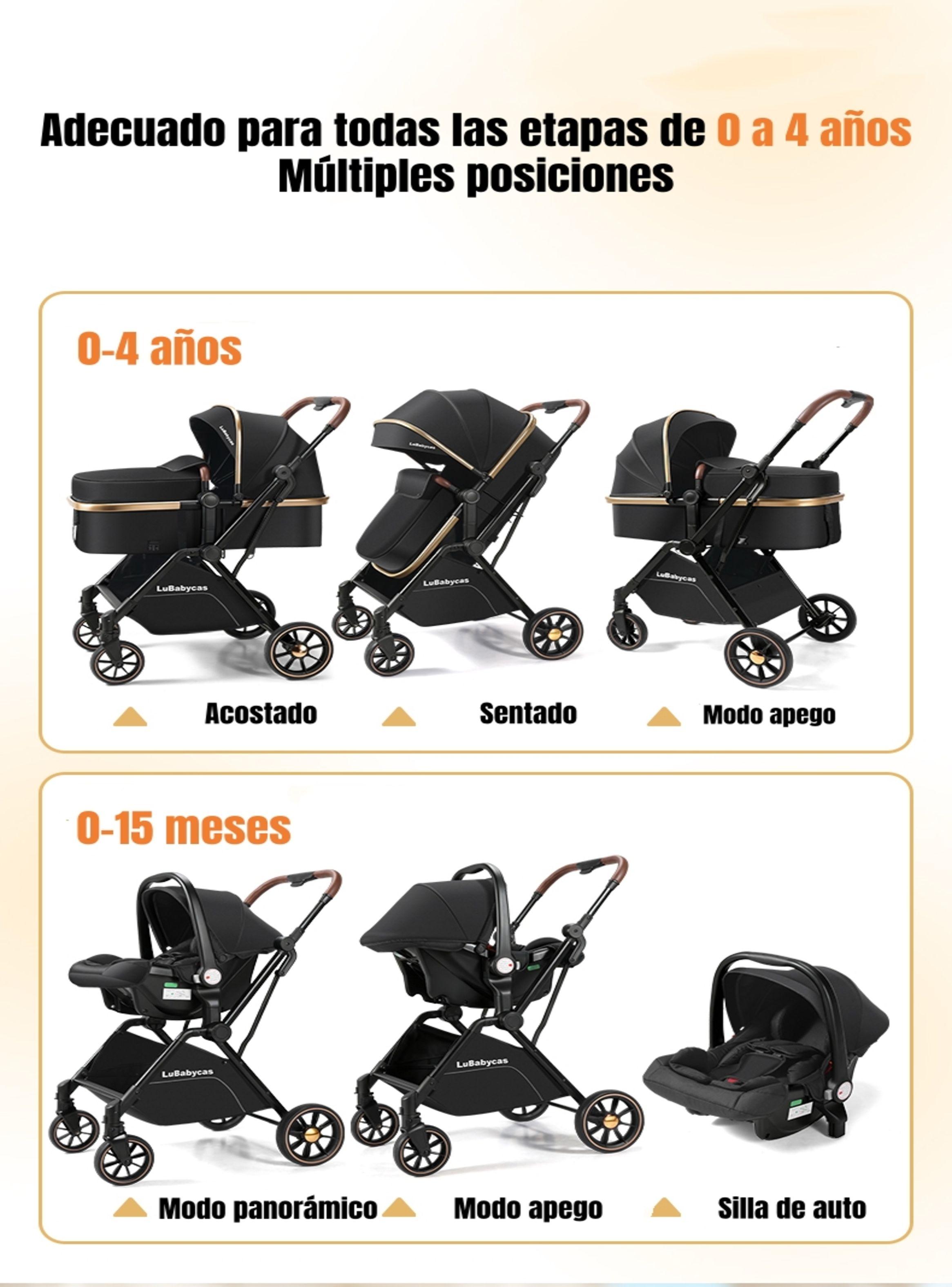 Coche Travel System 0-4 Años Aluminio Alvin Rosado LuBabycas-3