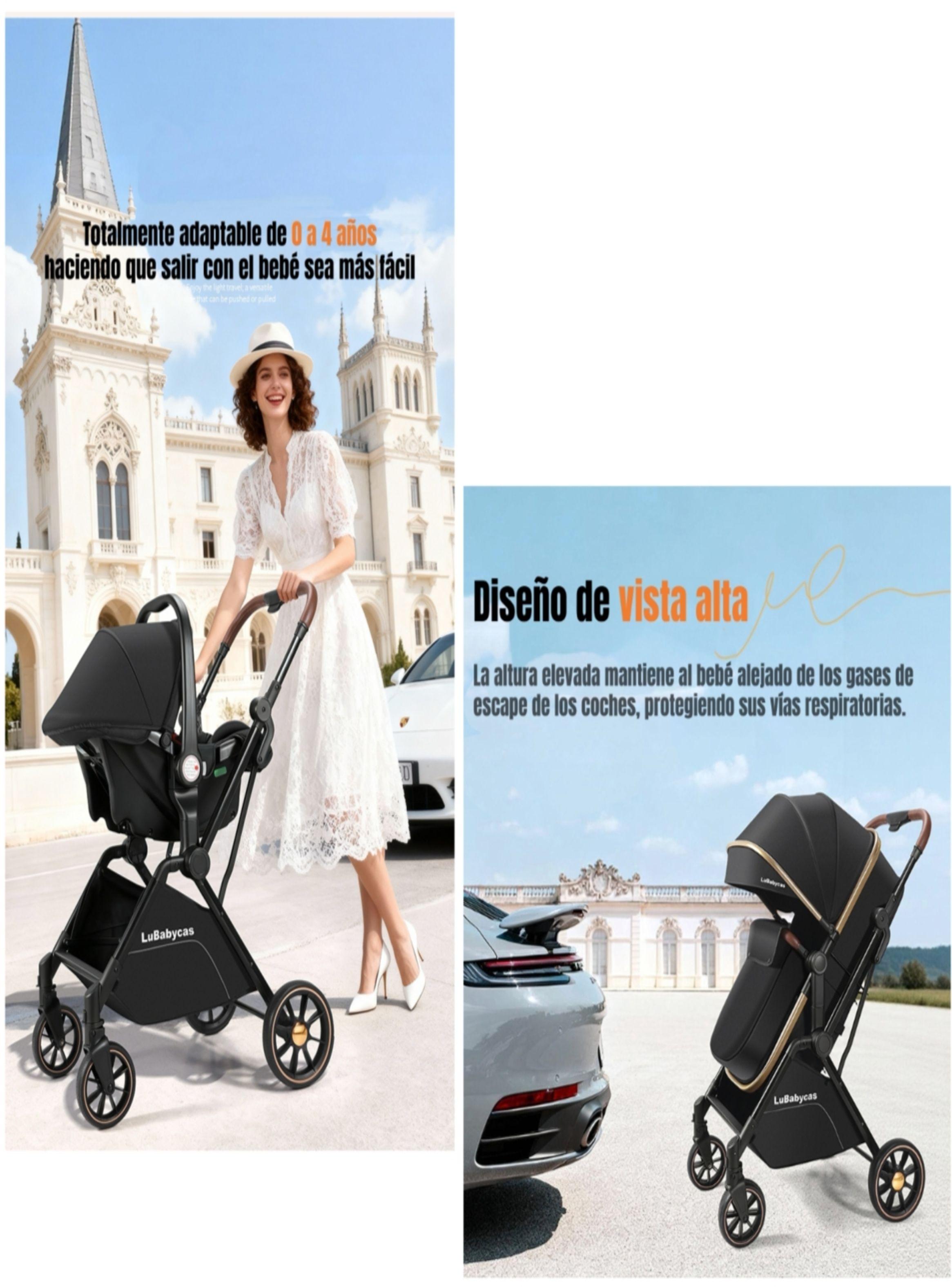 Coche Travel System 0-4 Años Aluminio Alvin Rosado LuBabycas-4