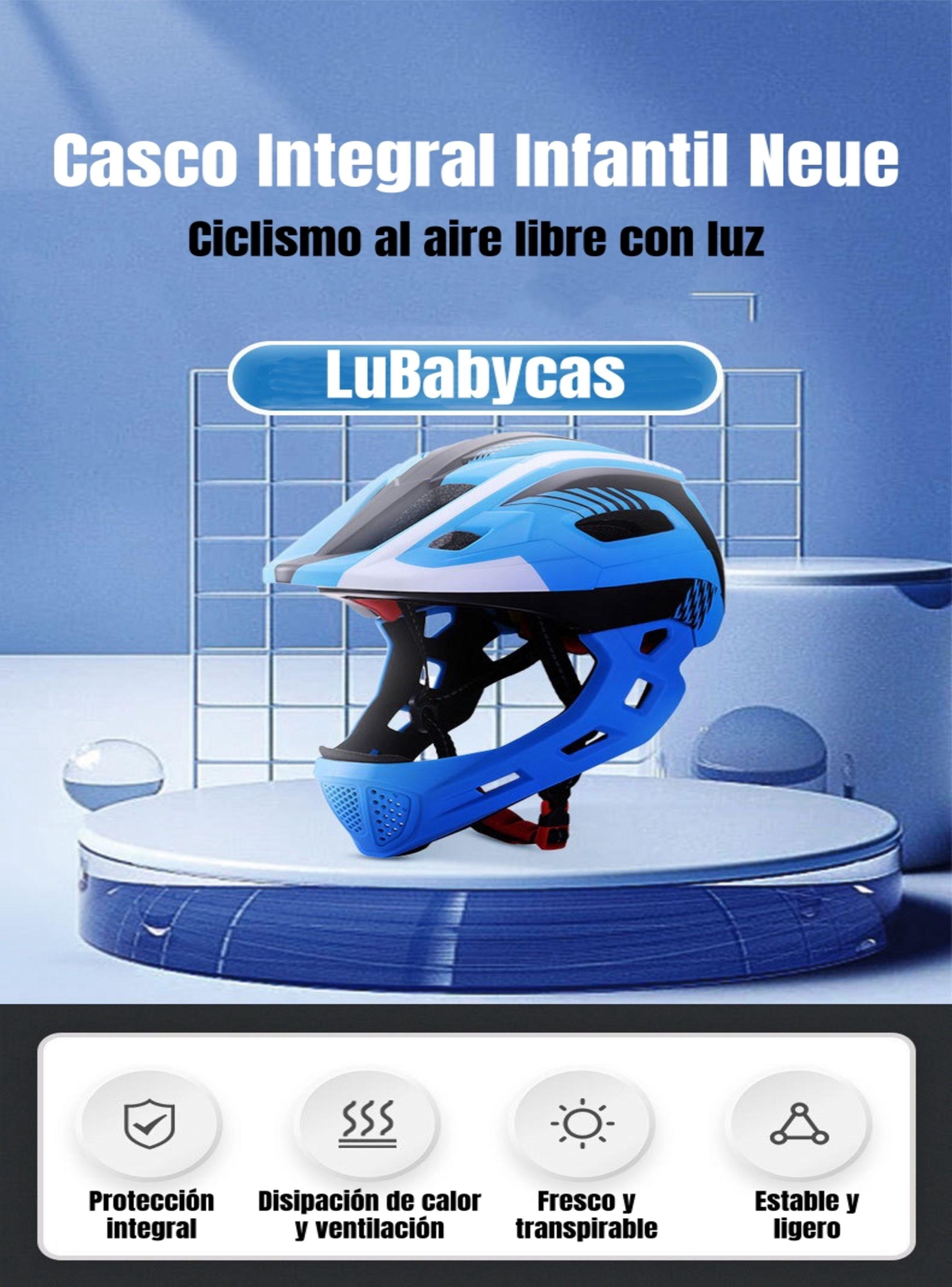 Casco Integral Infantil Bici 2 En 1 Con Luz Neue LuBabycas-2