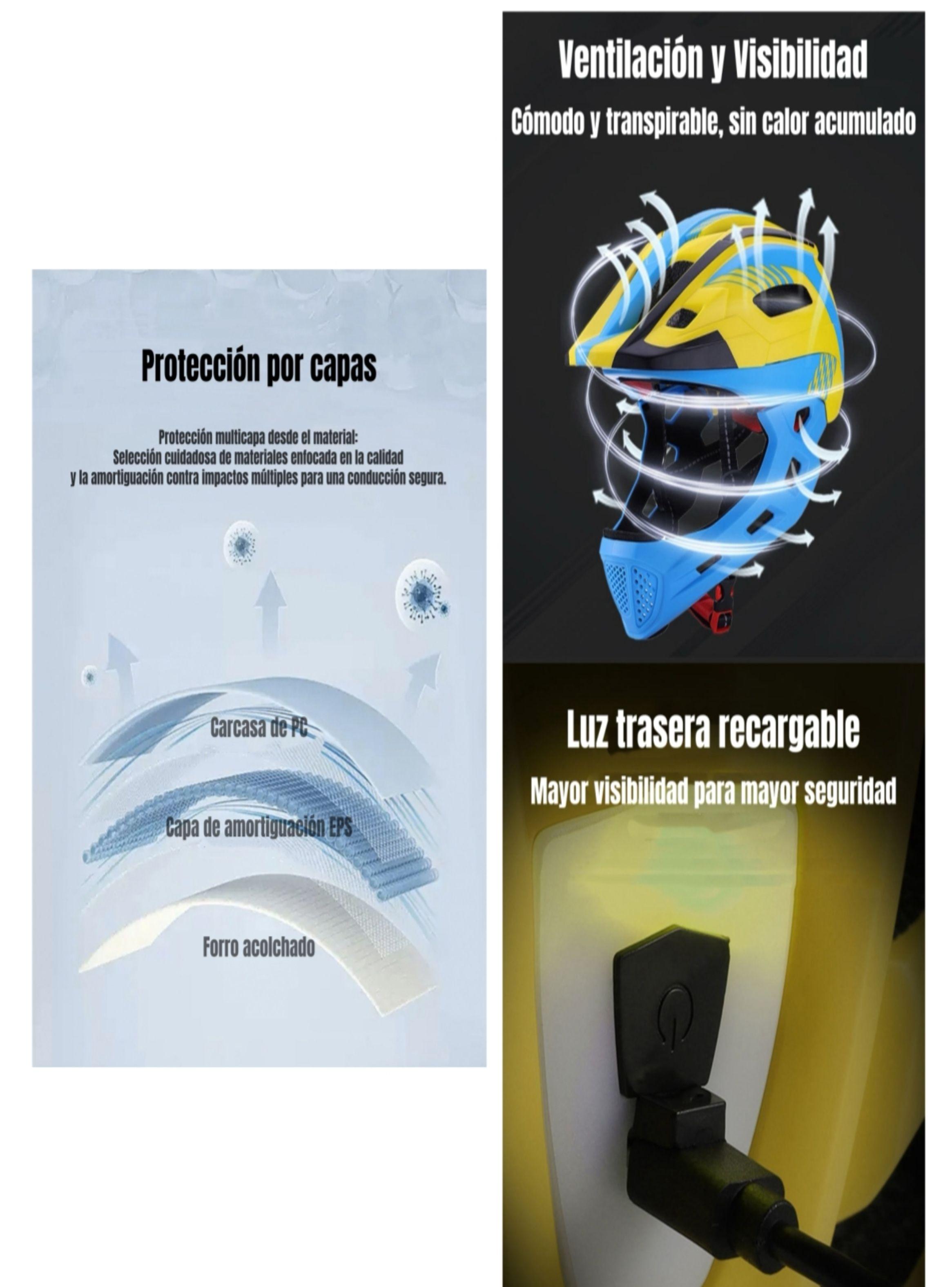 Casco Integral Infantil Bici 2 En 1 Con Luz Neue LuBabycas-4