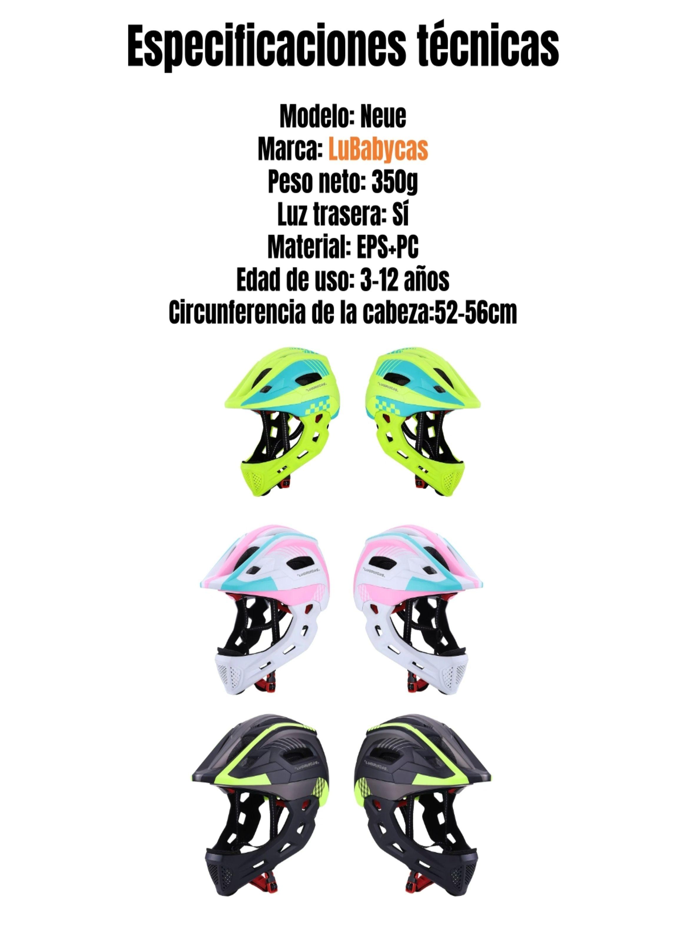 Casco Integral Infantil Bici 2 En 1 Con Luz Neue LuBabycas-8