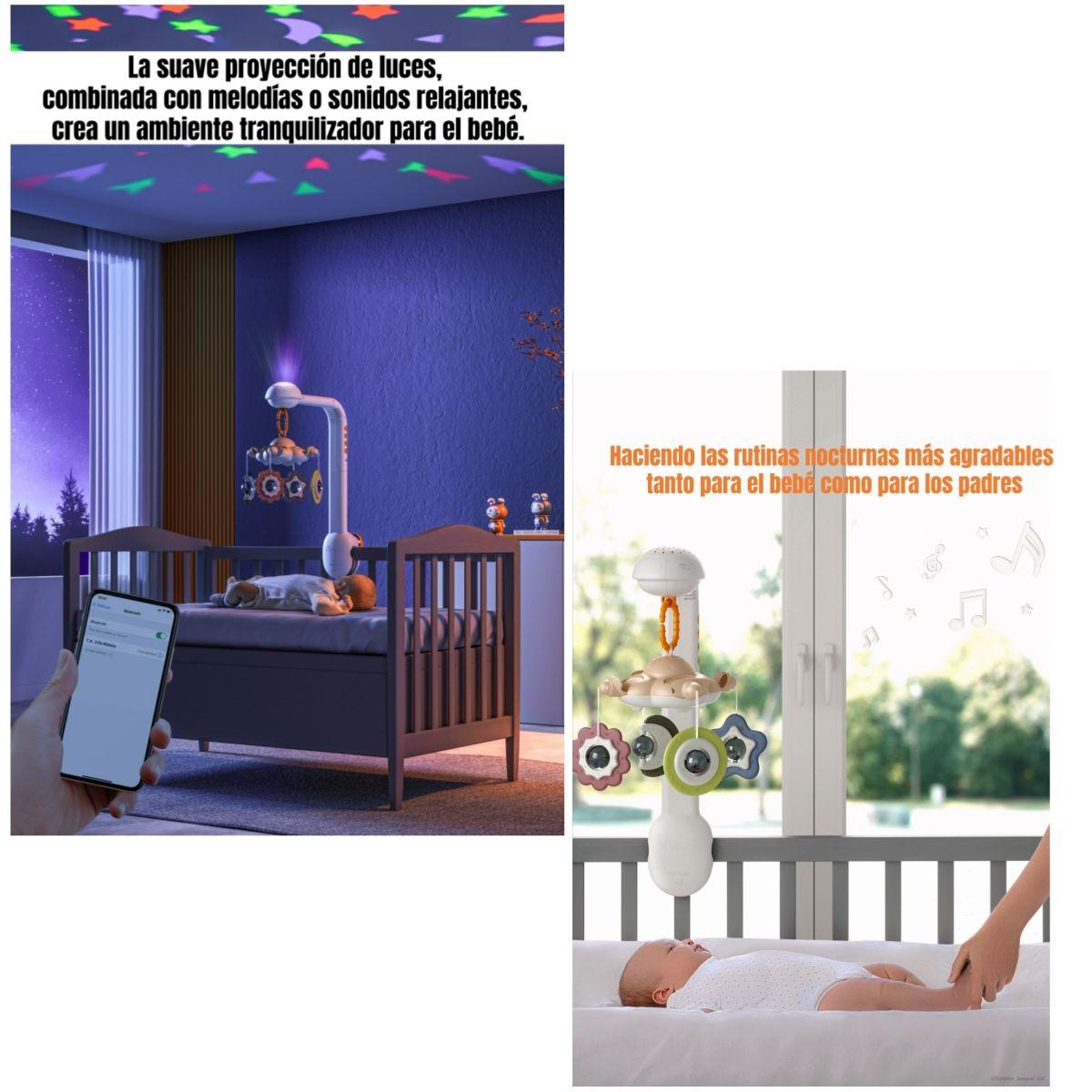 Móvil Proyector Luz Bluetooth Giratorio TM188 LuBabycas-2