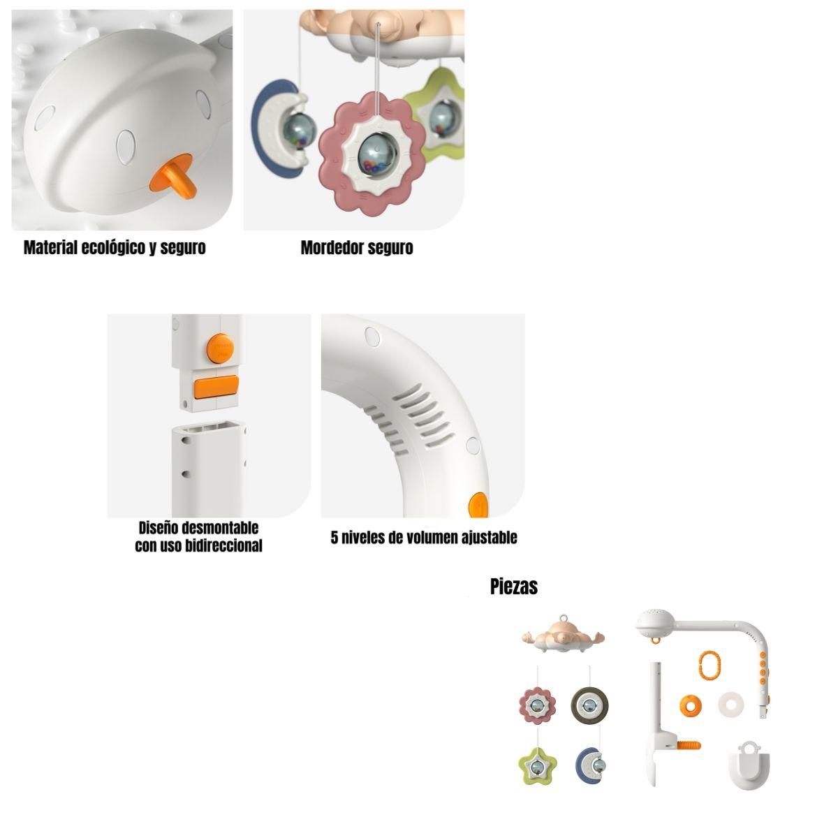 Móvil Proyector Luz Bluetooth Giratorio TM188 LuBabycas-6