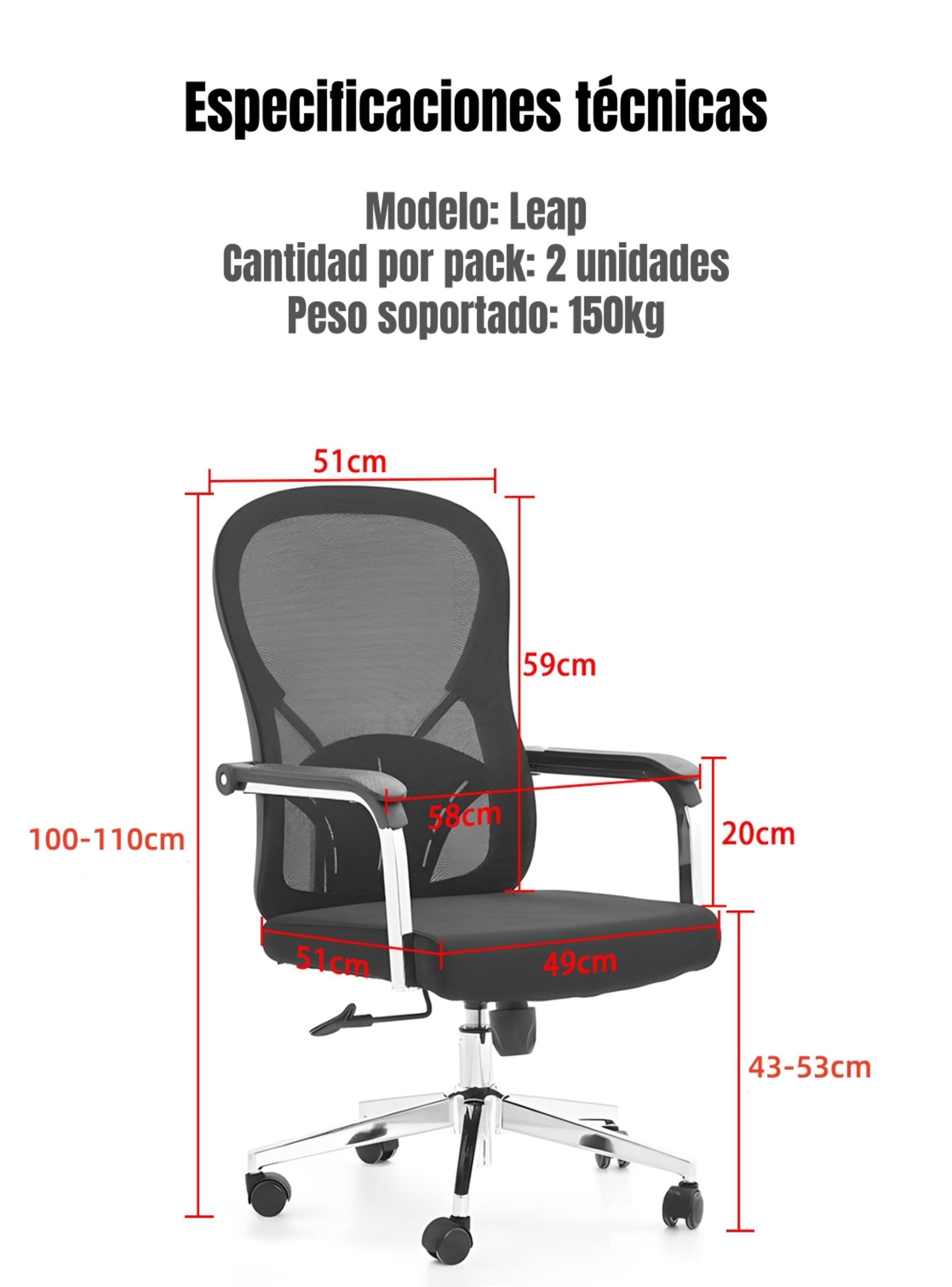 Pack 2 Sillas De Escritorio Oficina Ejecutiva Ergonómica-8