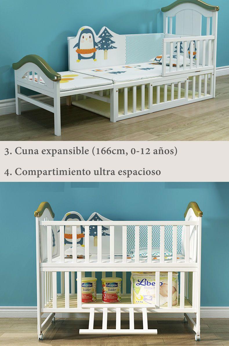 Cuna Colecho Madera Con Mudador Mosquitero Lubabycas Azul-4