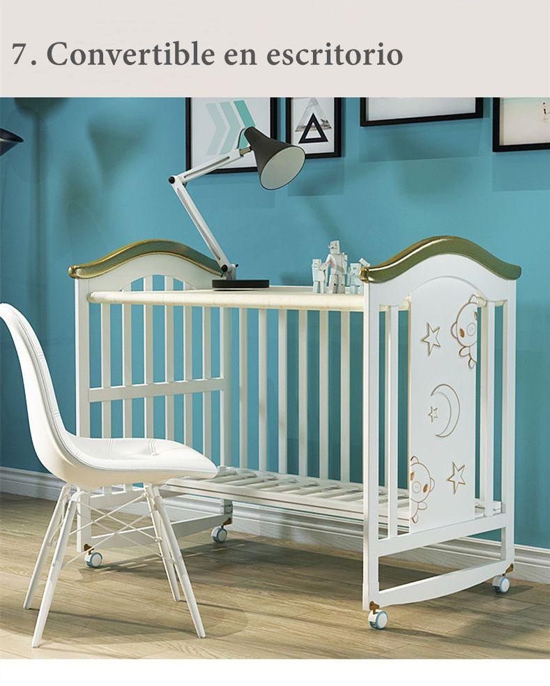 Cuna Colecho Madera Con Mudador Mosquitero Lubabycas Azul-6