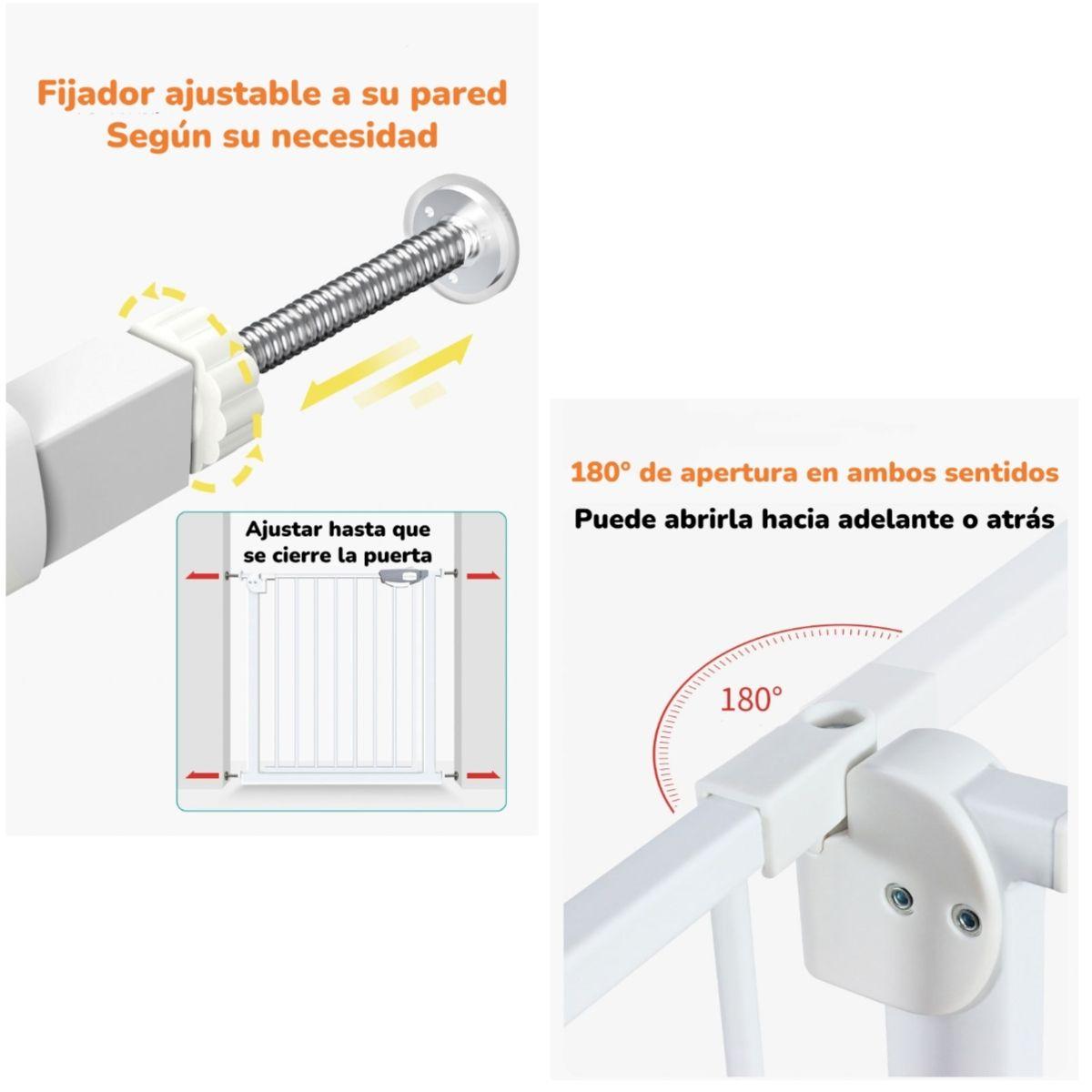 Puerta Seguridad Reja Expandible Para Bebé 77-92cm LuBabycas-2