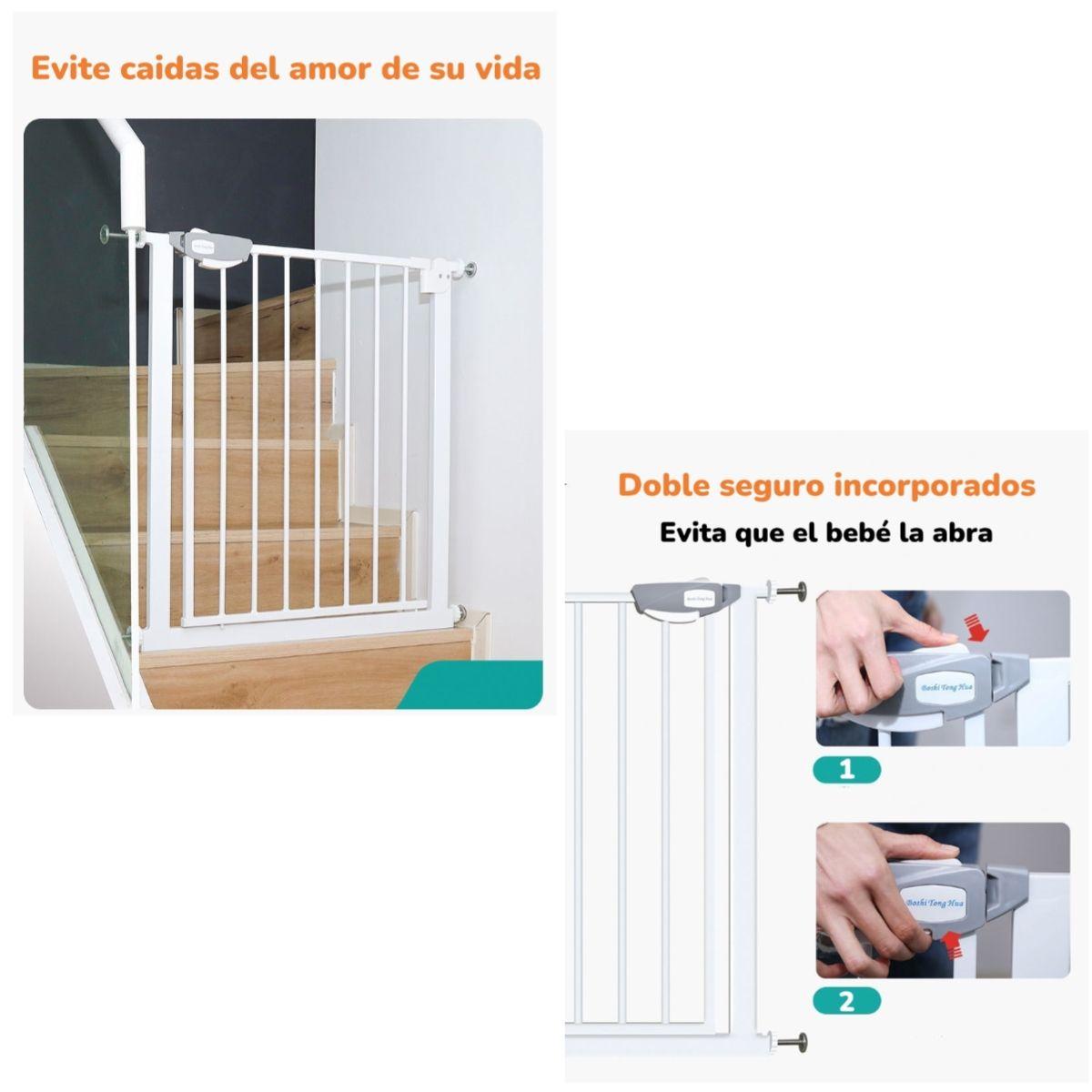 Puerta Seguridad Reja Expandible Para Bebé 77-92cm LuBabycas-3