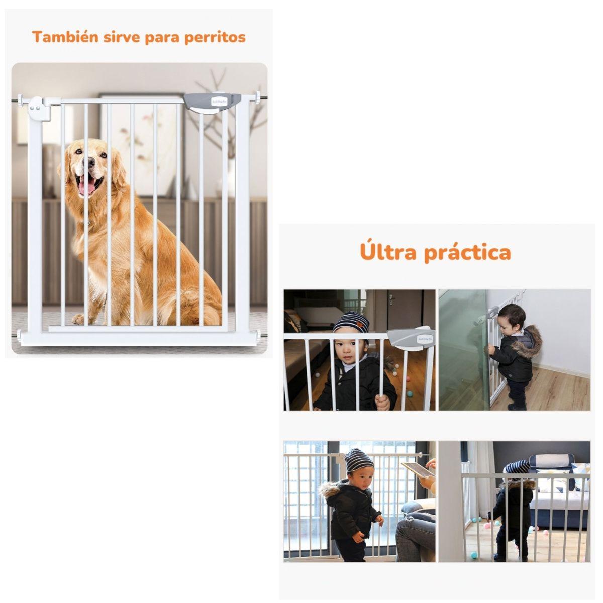 Puerta Seguridad Reja Expandible Para Bebé 77-92cm LuBabycas-5