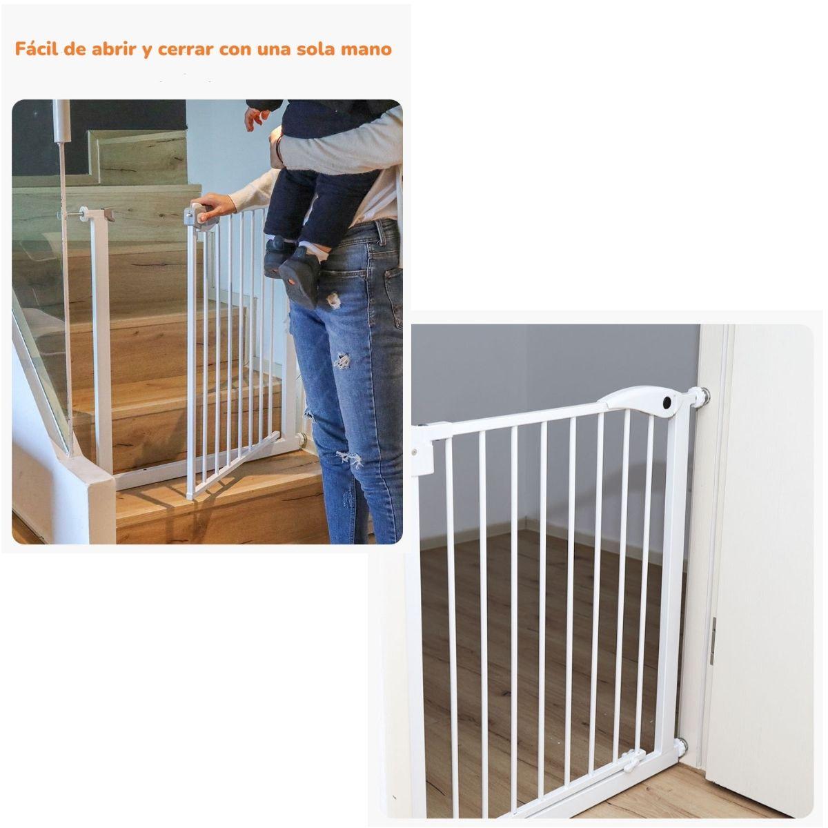 Puerta Seguridad Reja Expandible Para Bebé 77-92cm LuBabycas-6