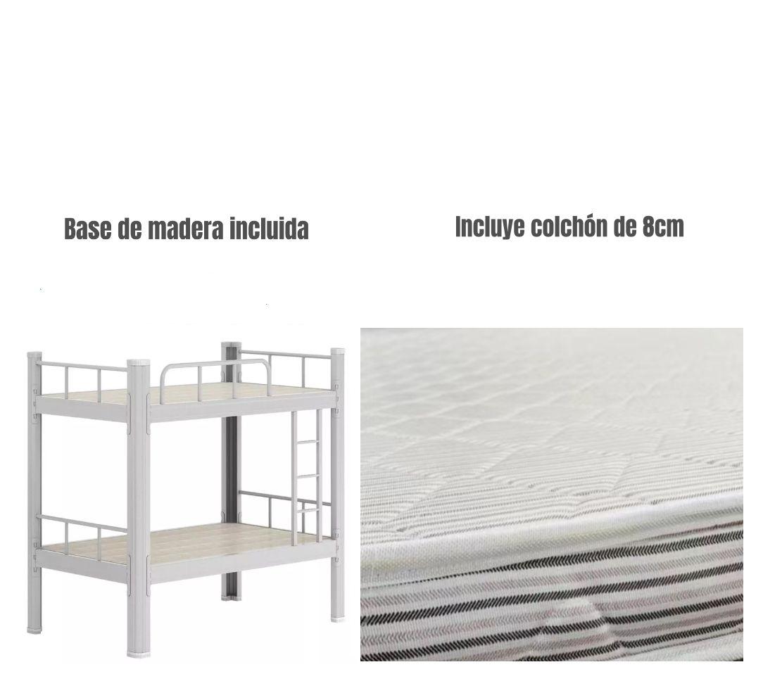 Camarote Metálico 1 Plaza Con Colchón 190x90x180cm By LuBabycas-2