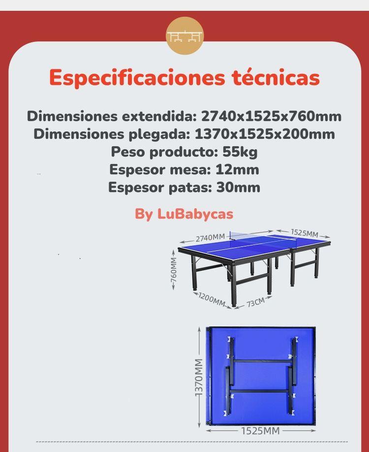 Mesa De Ping Pong Profesional Plegable 274CM By LuBabycas-7