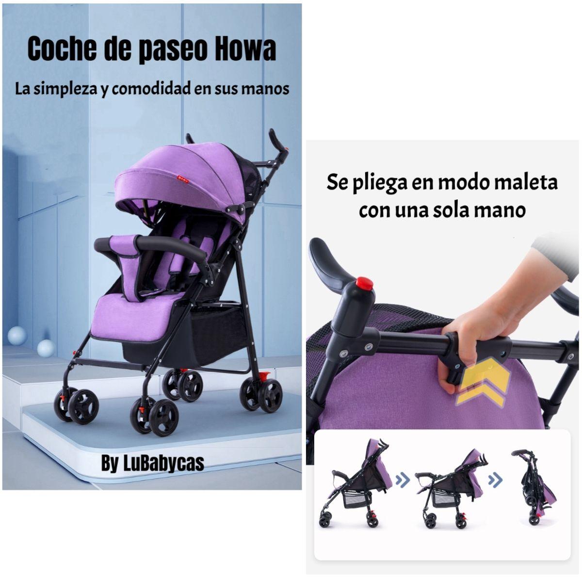 Coche Paseo Liviano Con Posa Vaso Howa Negro LuBabycas-1