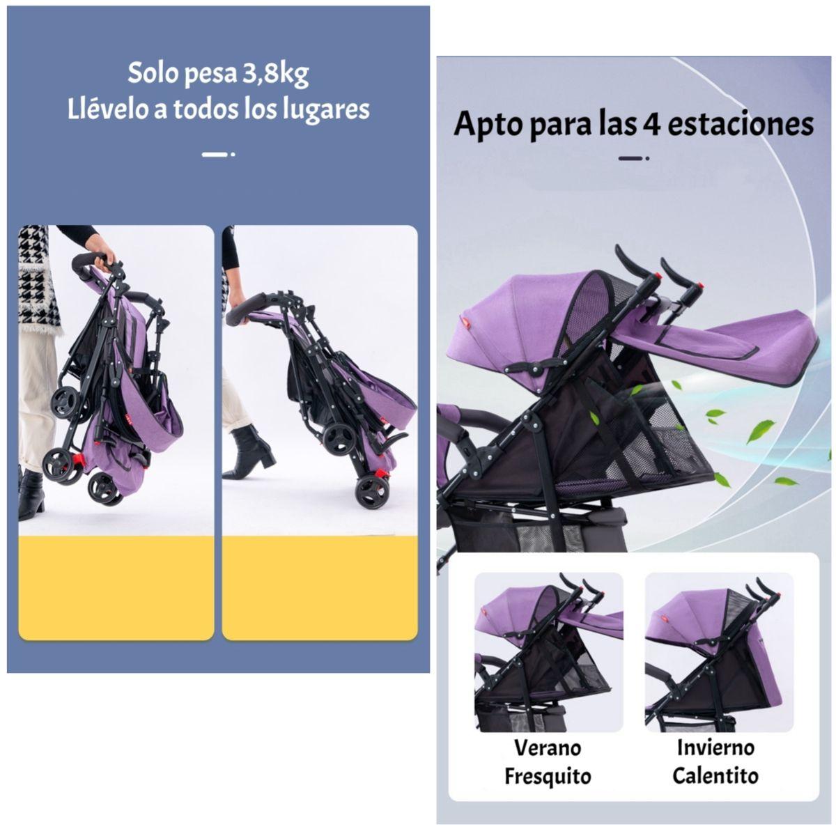 Coche Paseo Liviano Con Posa Vaso Howa Negro LuBabycas-2