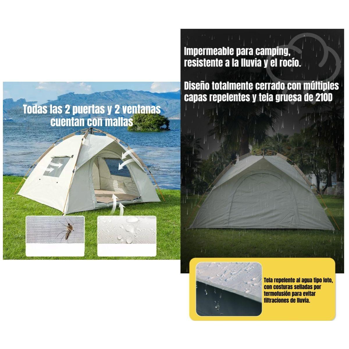 Carpa Camping Automática 4 Personas Con Accesorios Roof Gris-6
