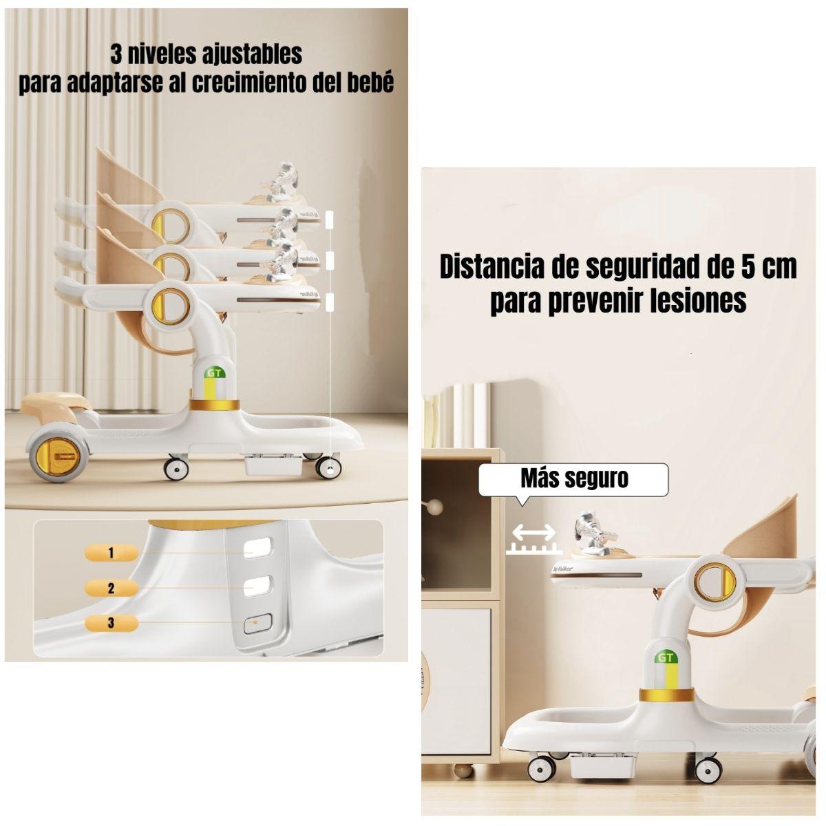 Andador Caminador Con Manilla Y Luces Mine Blanco LuBabycas-3