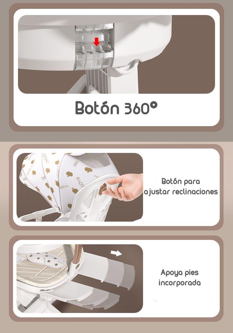 Coche De Paseo 360° Con Mesita Lubabycas Blanco-3