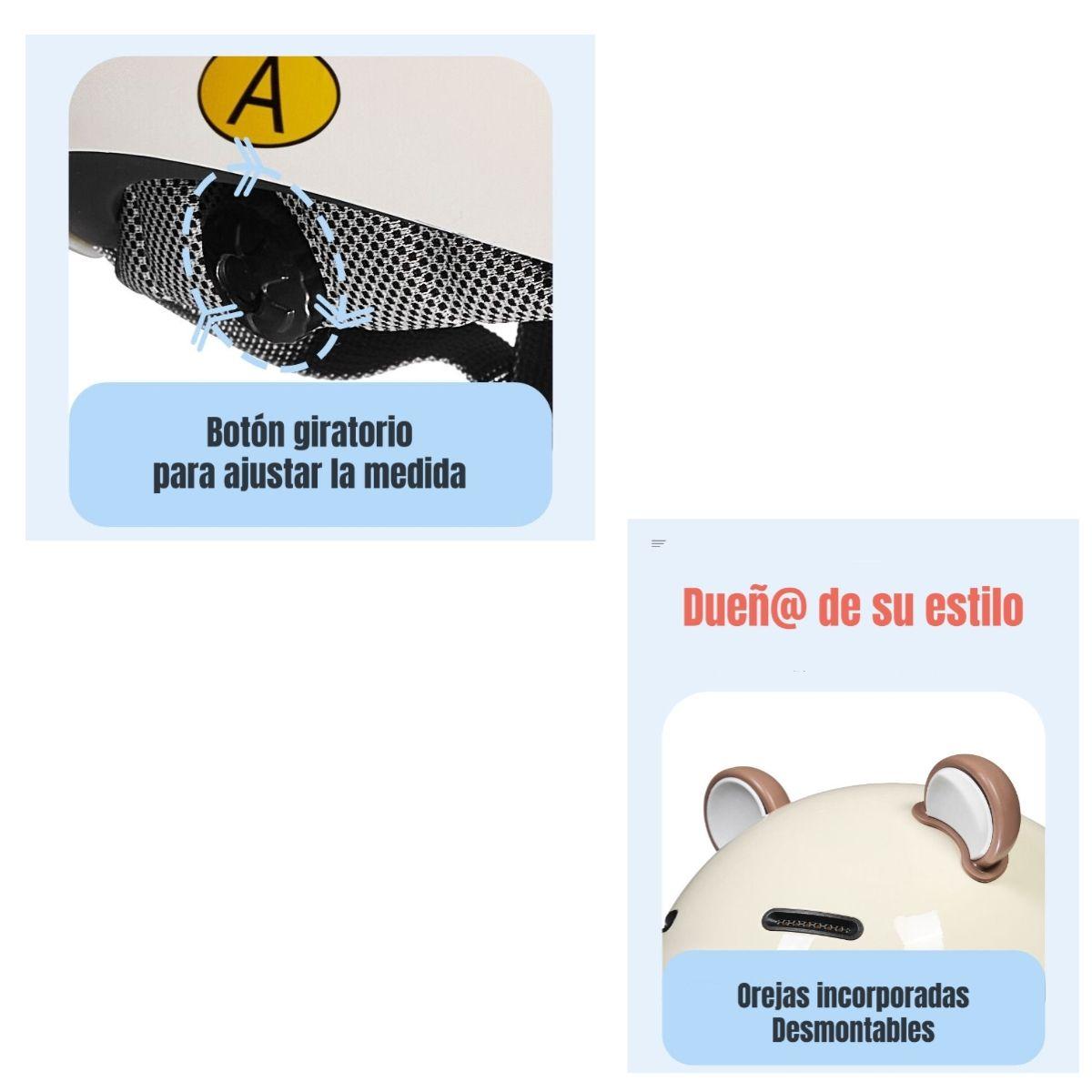 Casco Bicicleta Regulable Con Mica Para Niños Crema-6