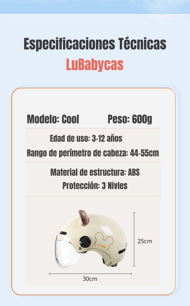 Casco Bicicleta Regulable Con Mica Para Niños Crema-7