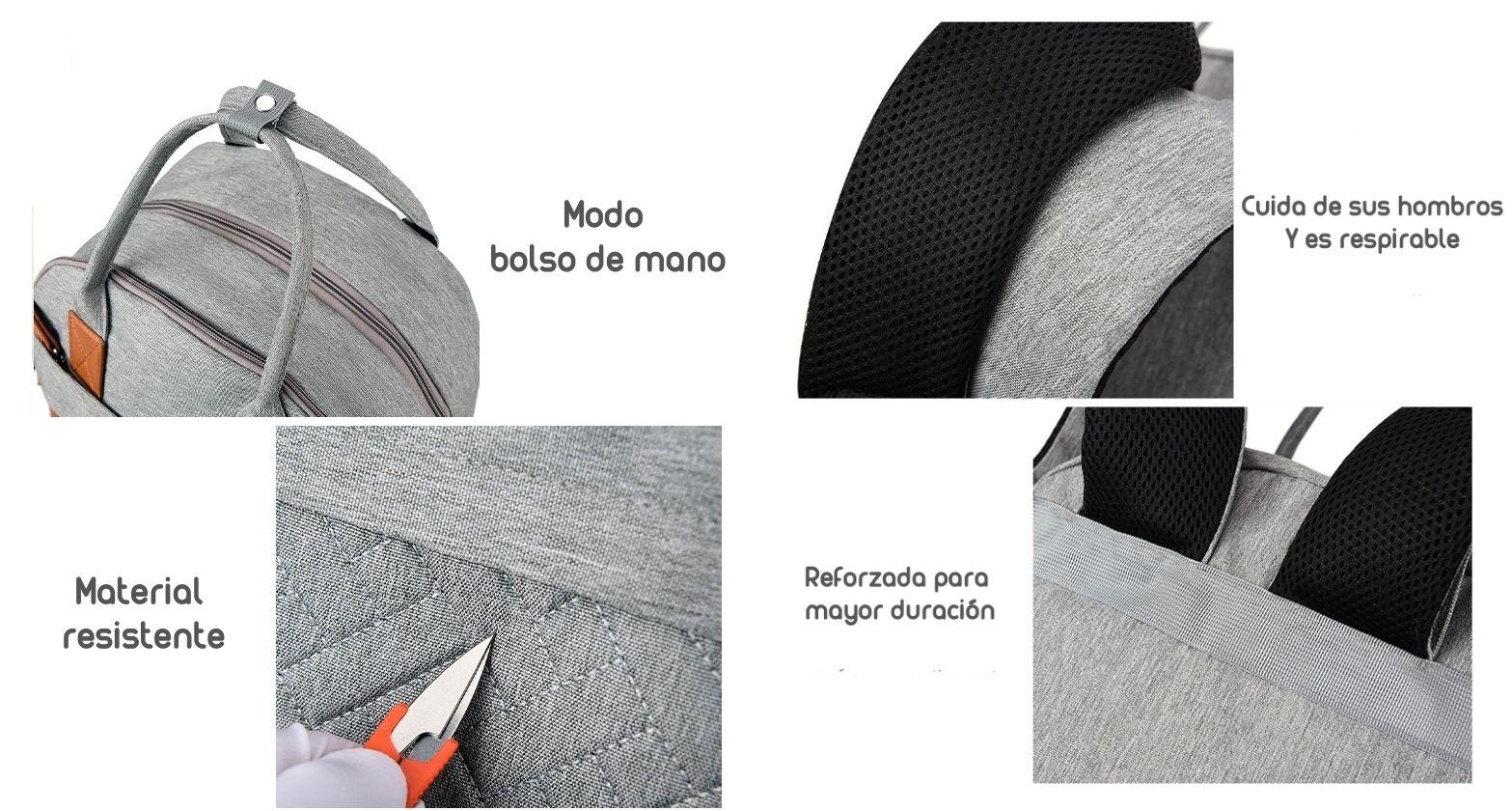 Mochila Maternal Con Monedero Y Colgador Lubabycas Azul-6