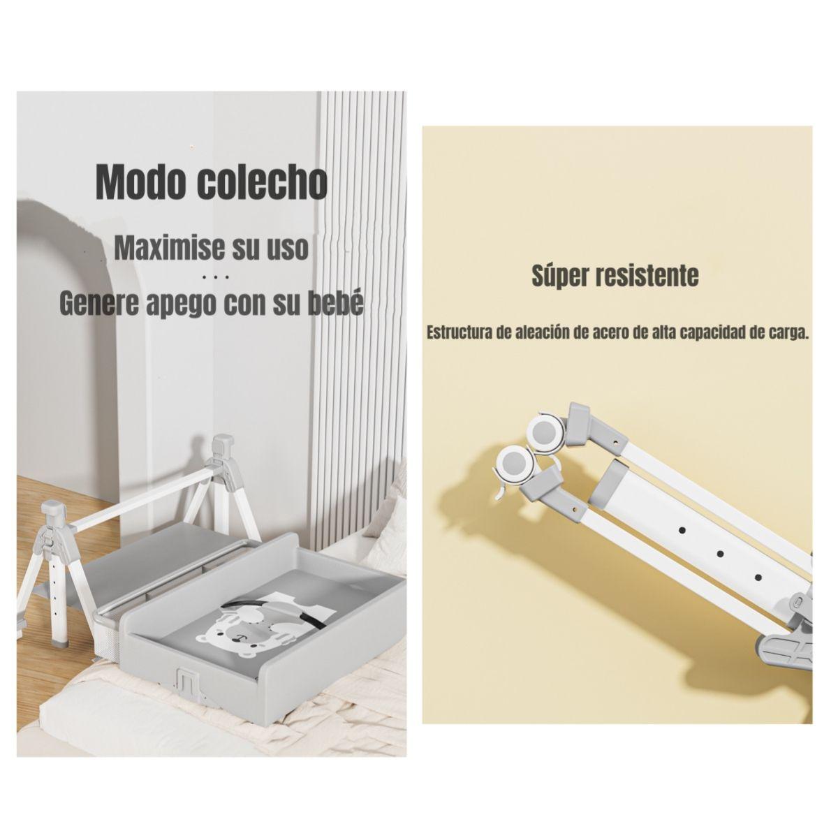 Mudador De Pañales Plegable 3 En 1 LuBabycas Gris-5