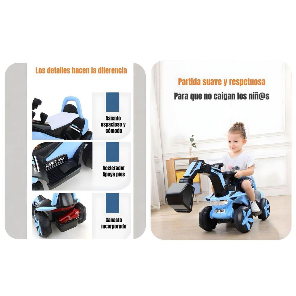 Excavadora Eléctrica Montable Luces Música Azul LuBabycas-6