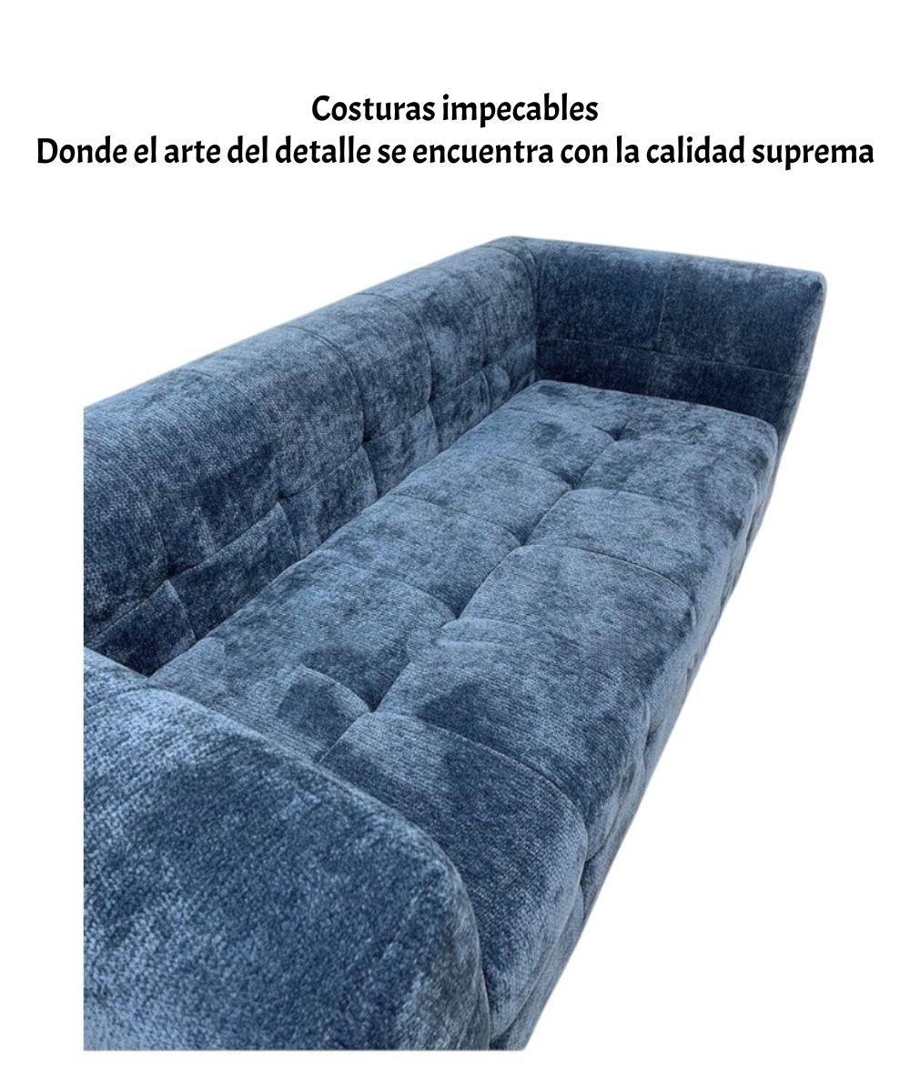 Sofá Comprimido Tela De Pana 200x90cm K30 Azul-4