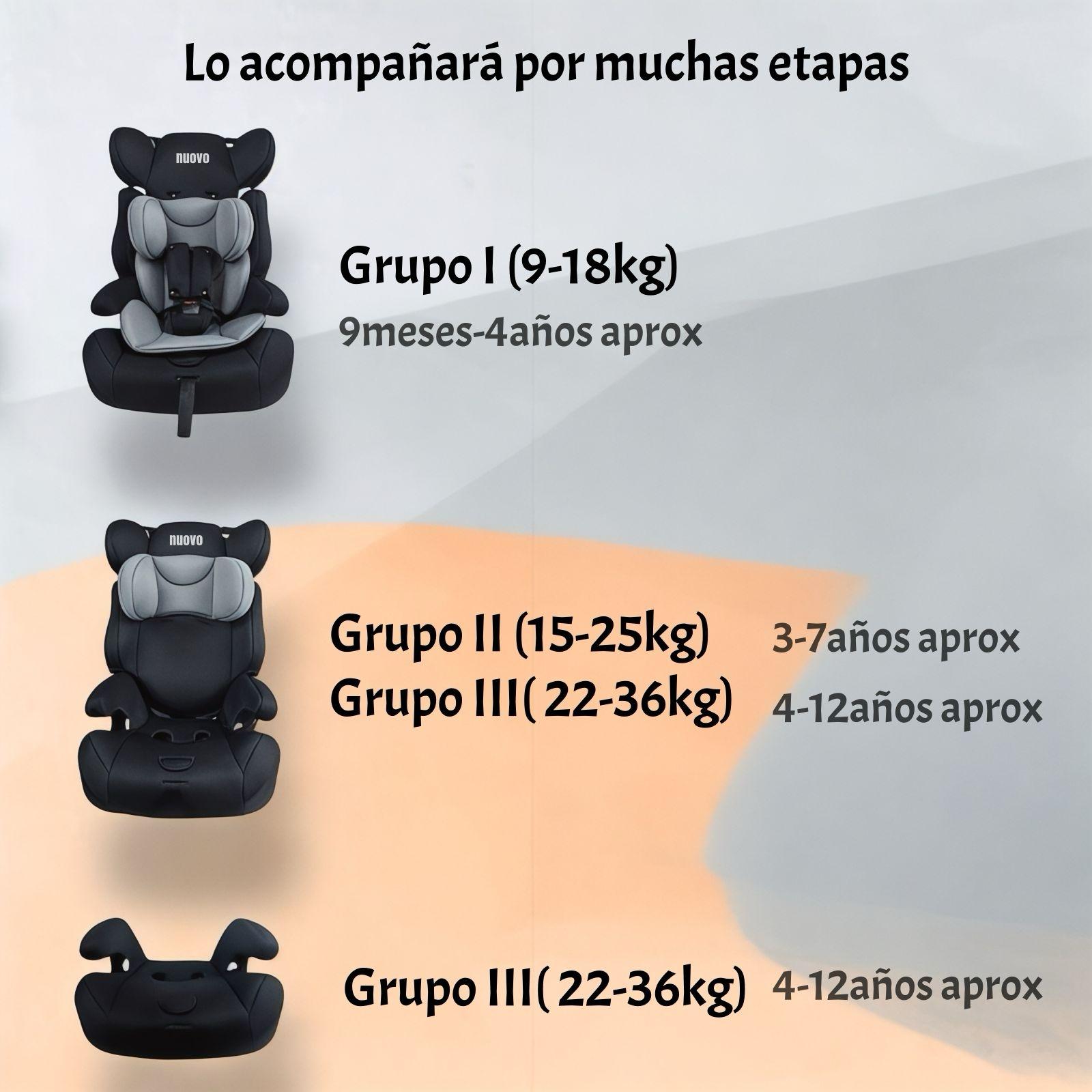Silla De Auto Butaca 9-36KG 12 Años Gris RA-E LuBabycas-3