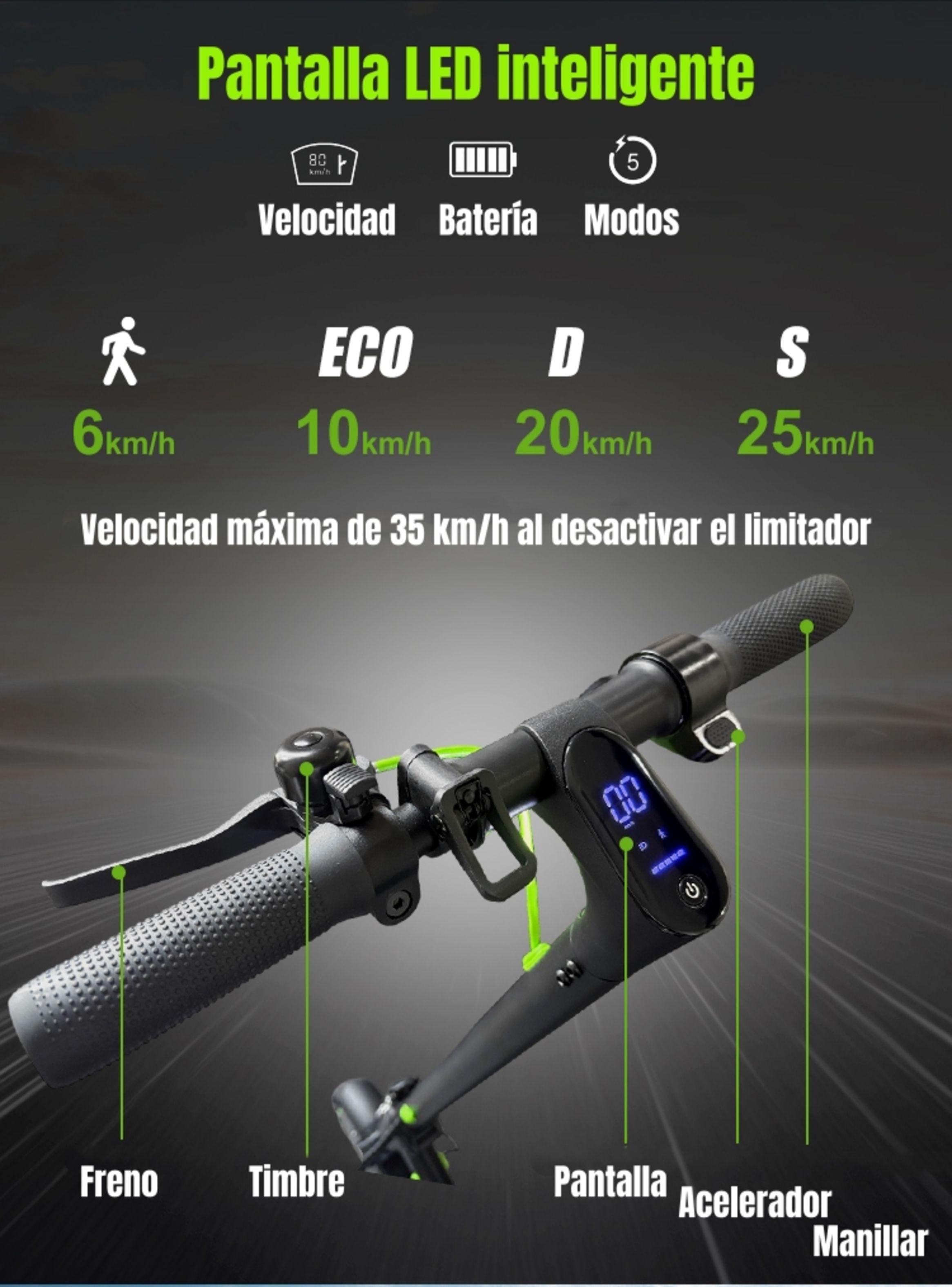 Scooter Eléctrico Aluminio Con APP 50KM 36V 500W E5Max-2