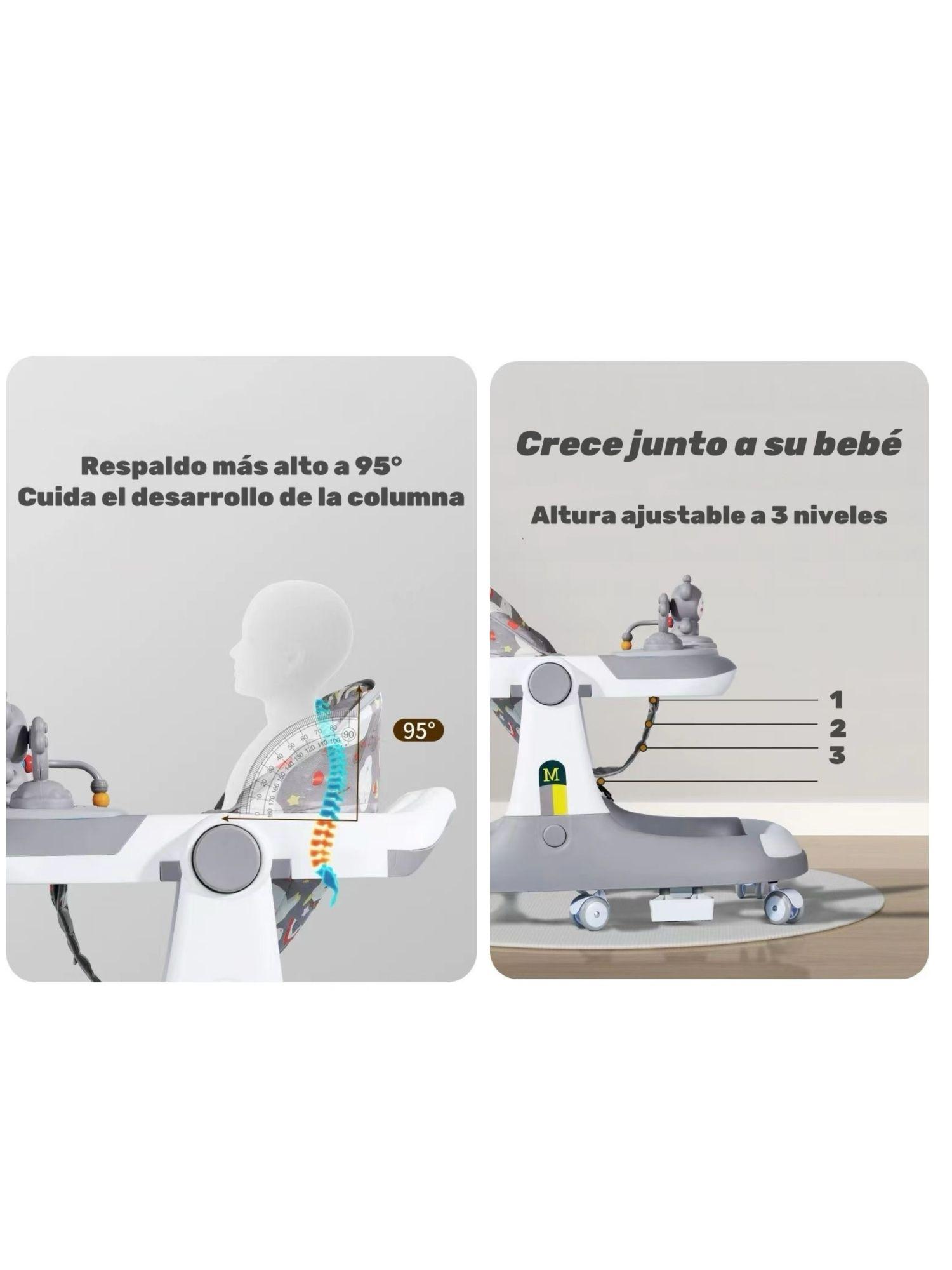 Andador Caminador 5 En 1 Con Apoya Pies Lubabycas Gris-6