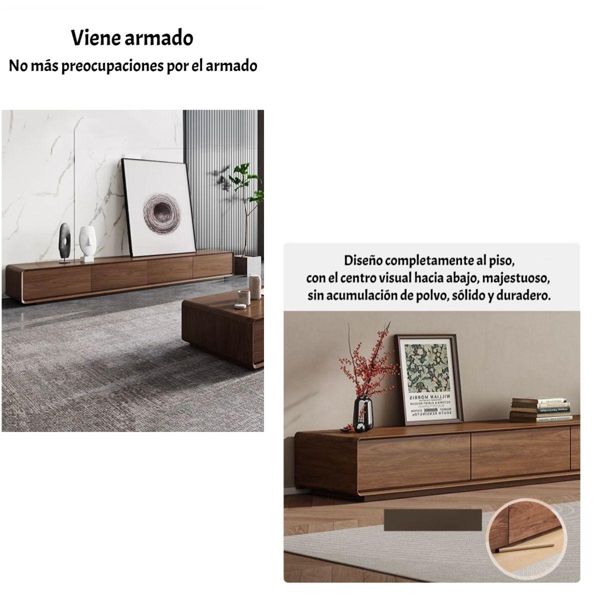 Mueble De TV Rack Madera Viene Armado 200cm Angol-6