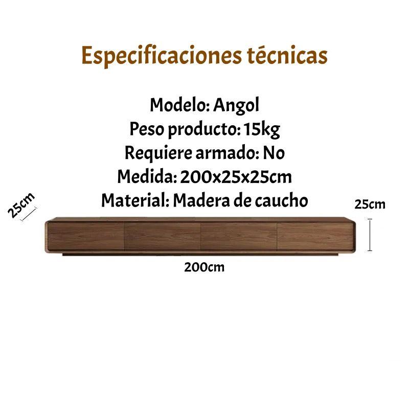 Mueble De TV Rack Madera Viene Armado 200cm Angol-7