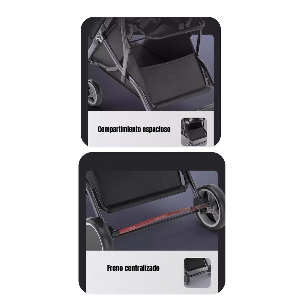 Coche De Paseo Compacto Con Accesorios Lubabycas Black-6