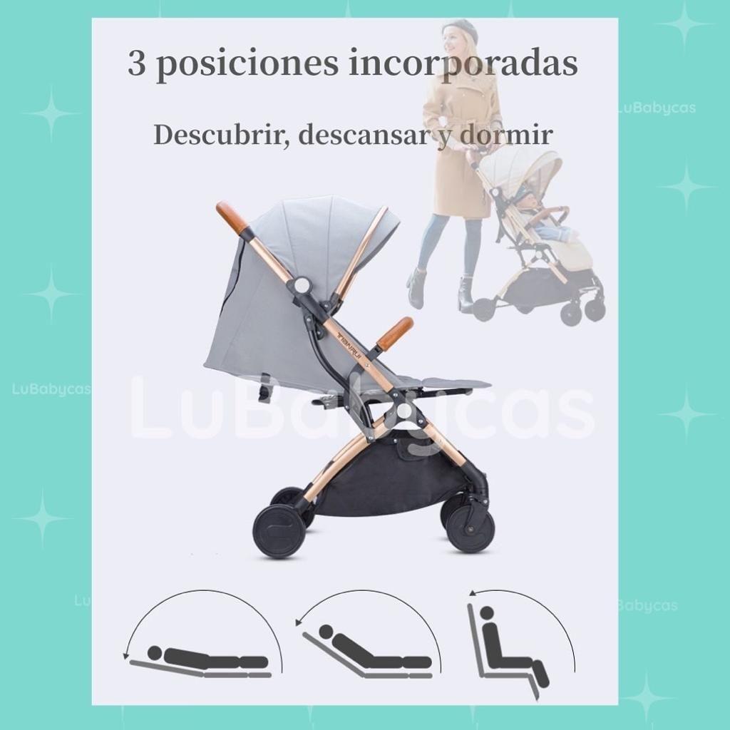 Coche De Paseo Últra Compacto Con Accesorios Gris Lubabycas-2