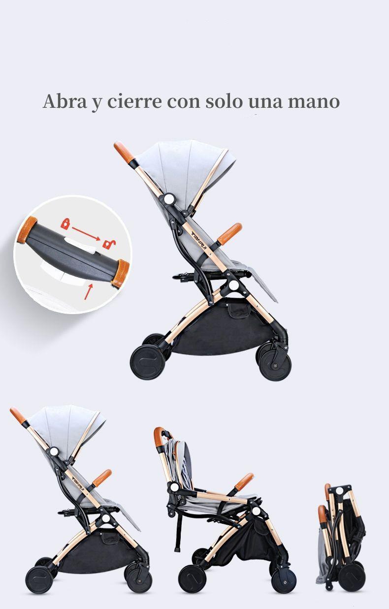 Coche De Paseo Últra Compacto Con Accesorios Gris Lubabycas-3