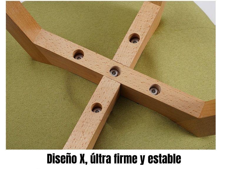 Set 4 Sillas De Comedor De Tela Madera Gris Fabric LuBabycas-6