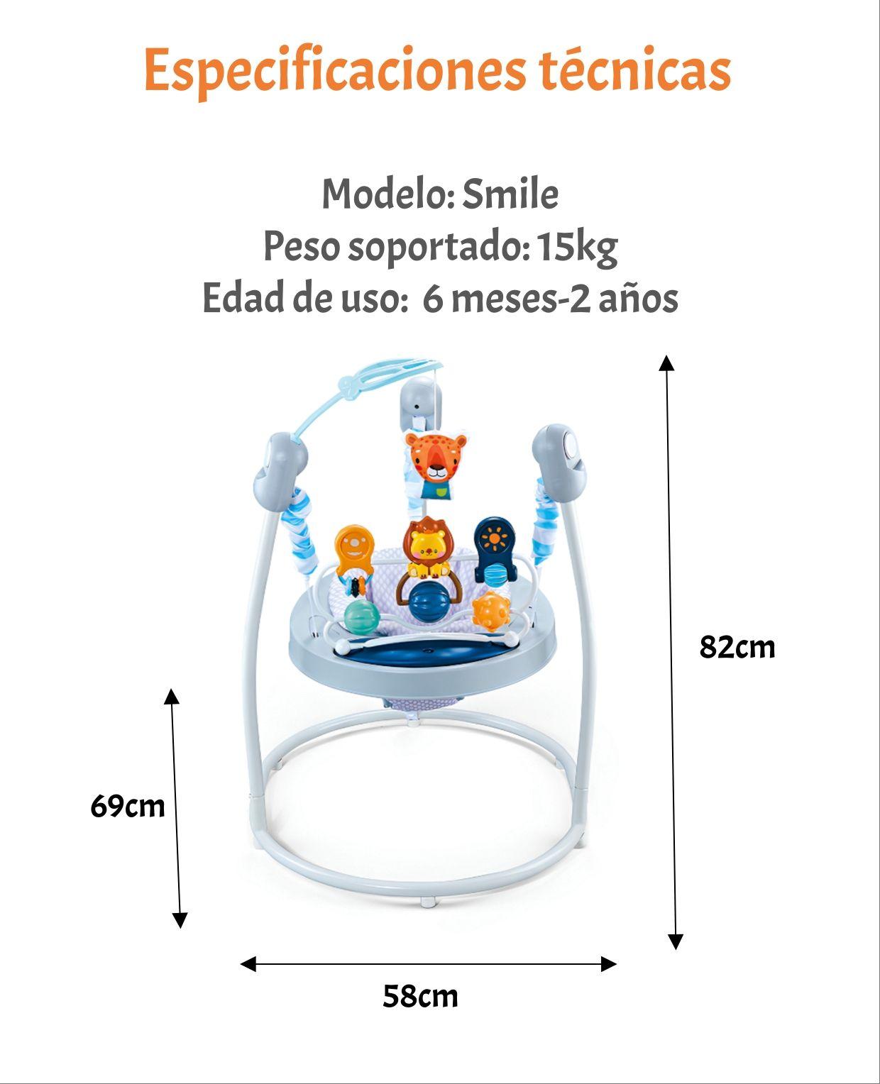 Saltarín Centro De Actividad Musical Smile Azul LuBabycas-7