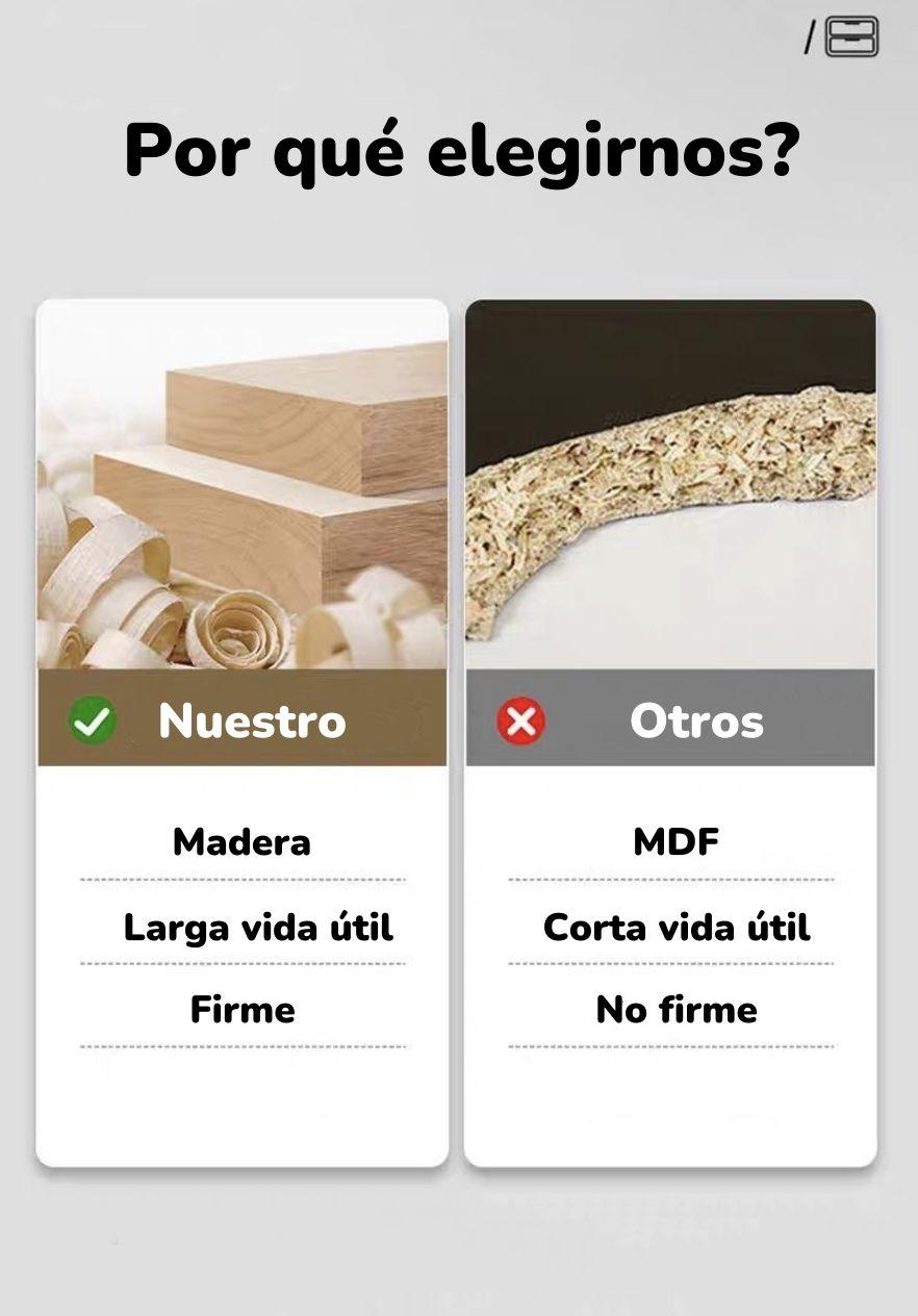 Velador De Madera 2 Cajones Listo Para Usar Crema-3