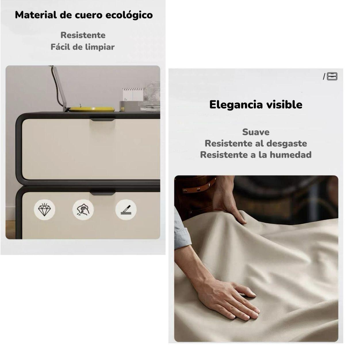 Velador De Madera 2 Cajones Listo Para Usar Crema-5