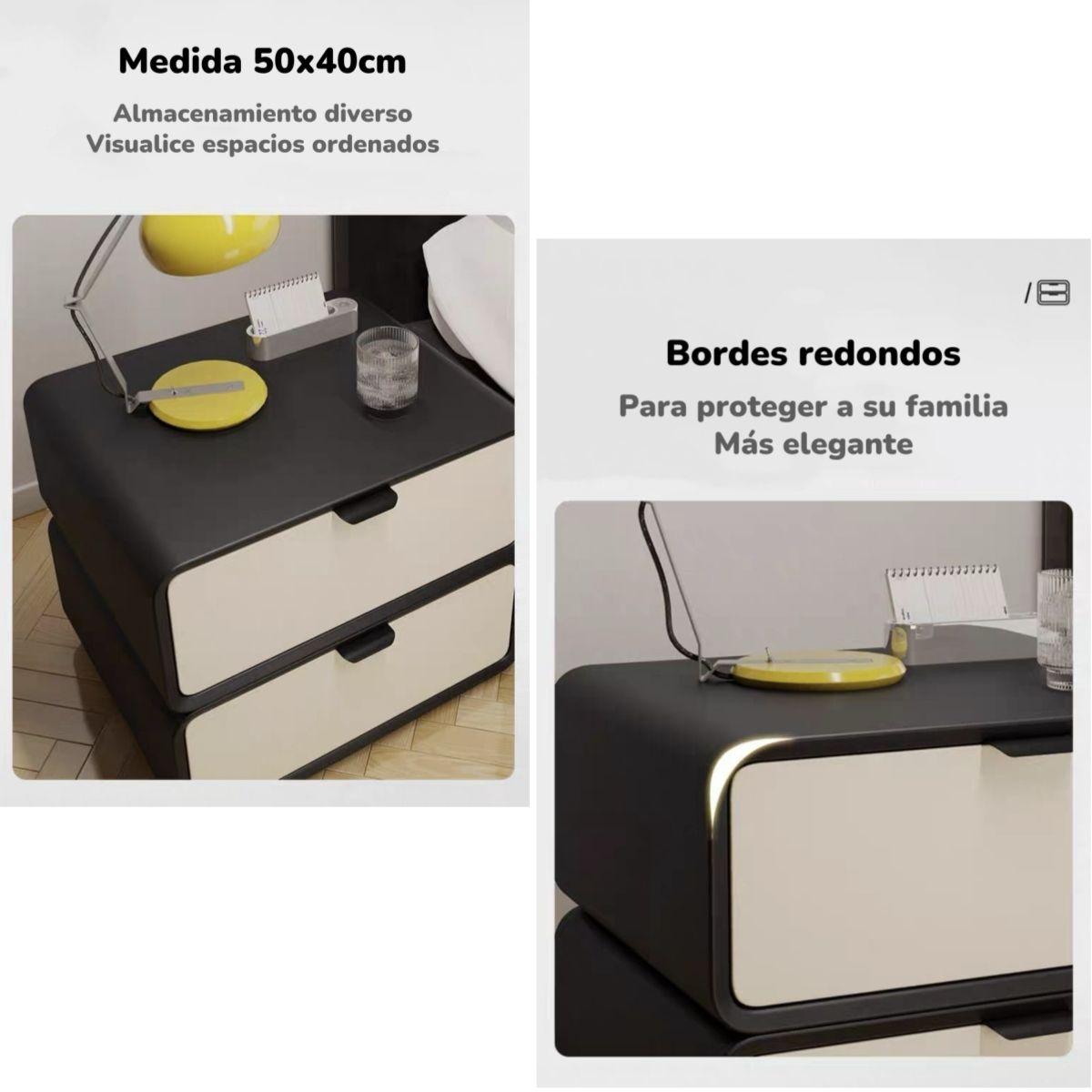 Velador De Madera 2 Cajones Listo Para Usar Crema-6