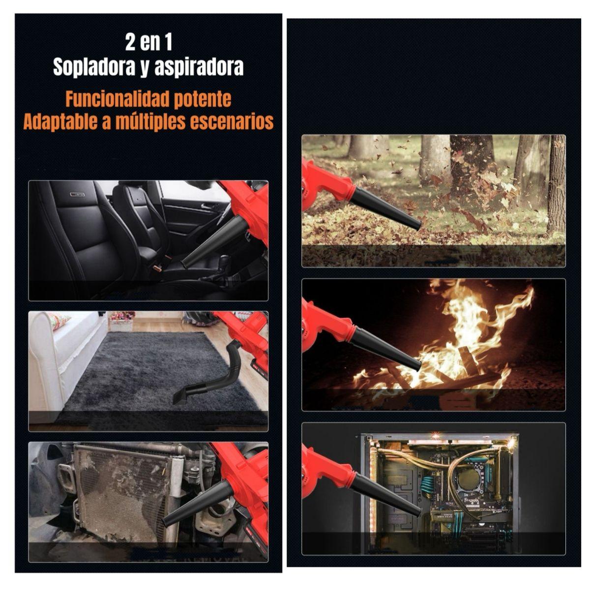 Sopladora Aspiradora Inalámbrica 2 Baterías 21V C01-2