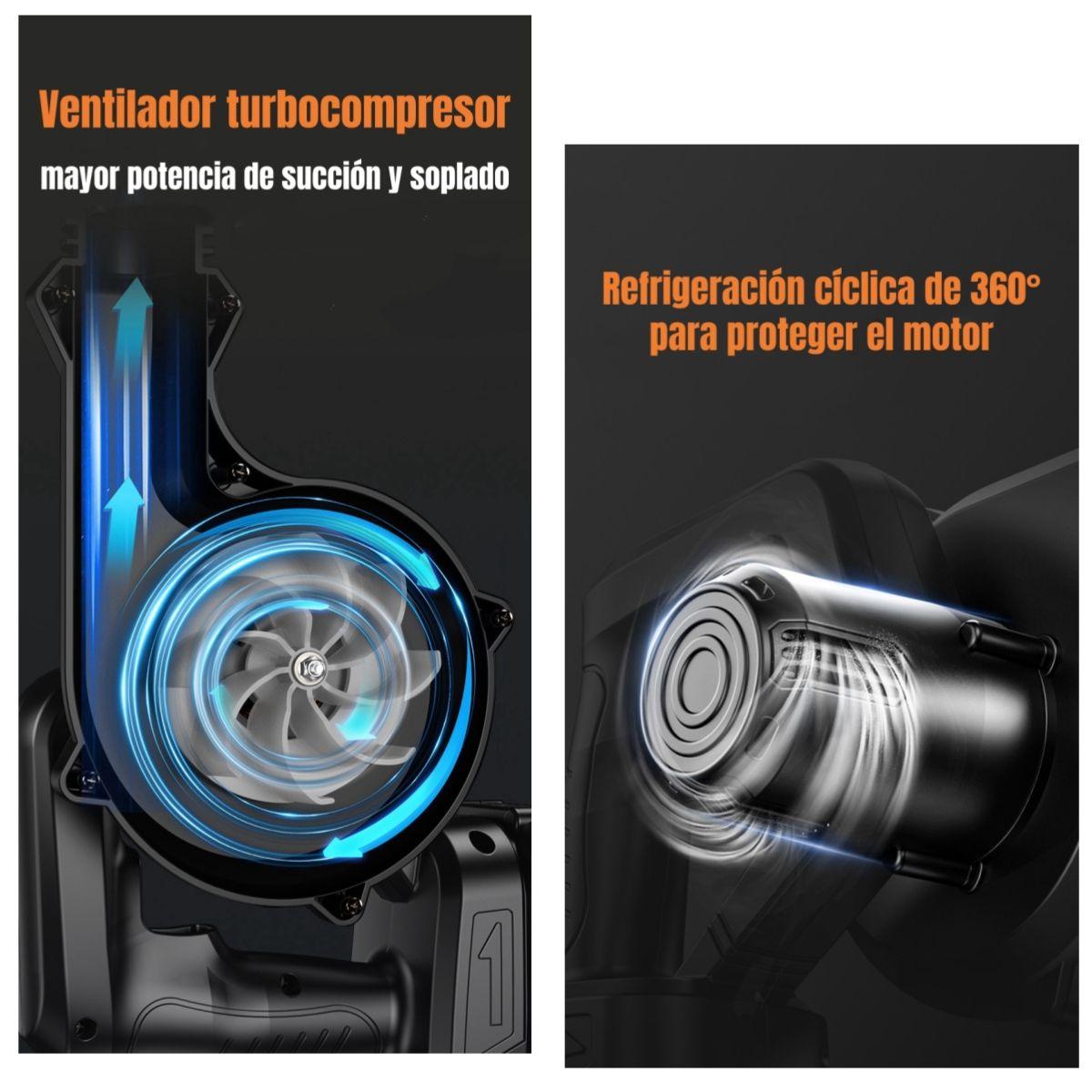 Sopladora Aspiradora Inalámbrica 2 Baterías 21V C01-3