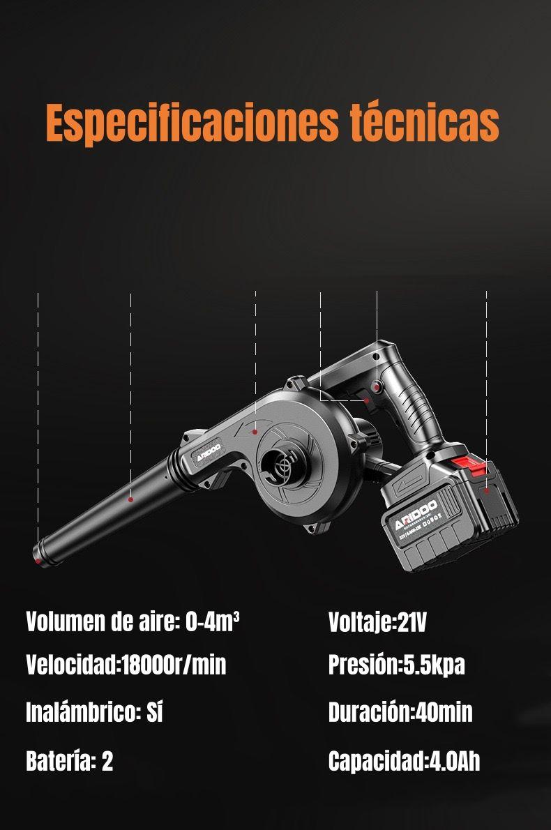 Sopladora Aspiradora Inalámbrica 2 Baterías 21V C01-7