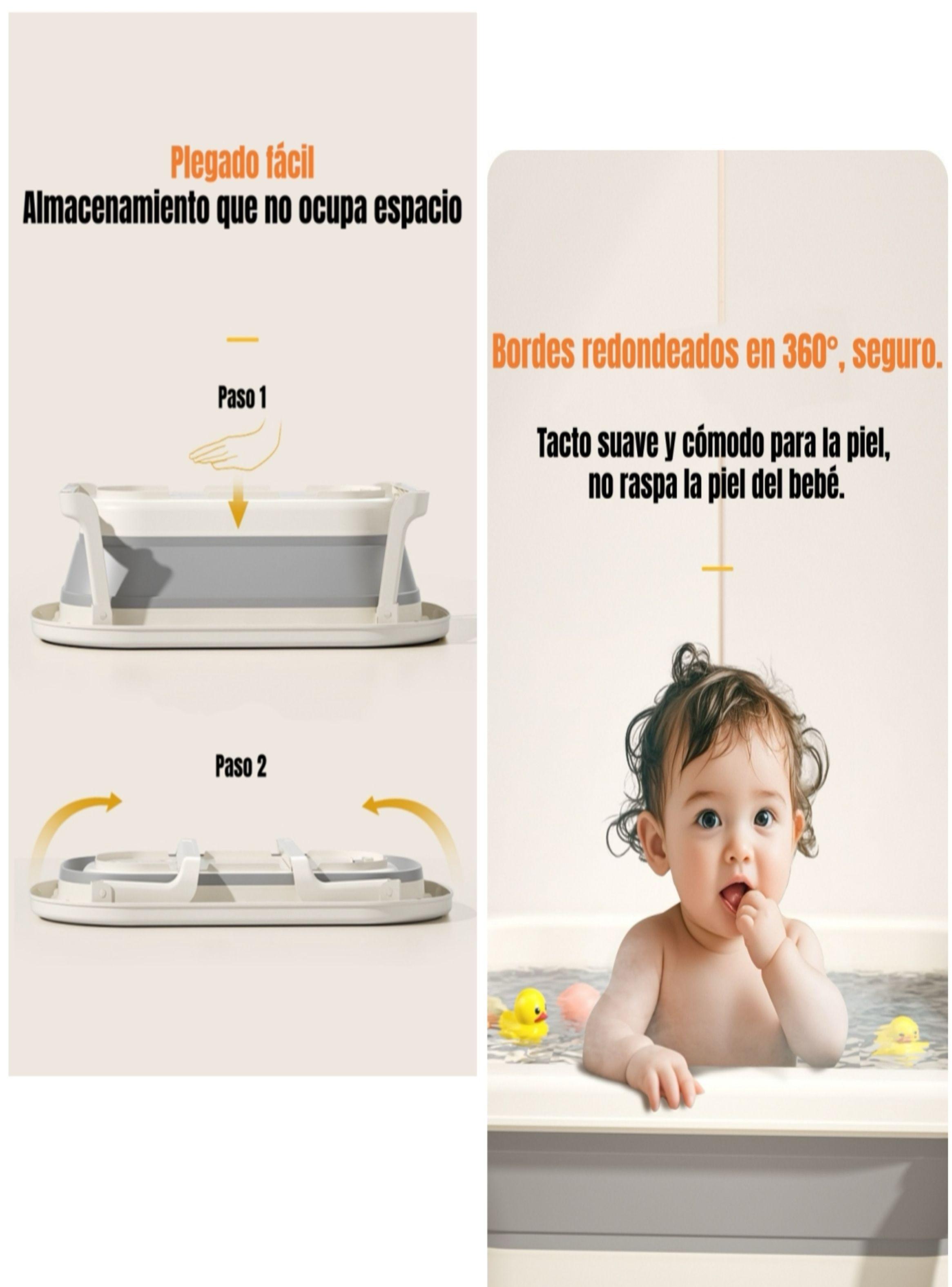 Bañera Plegable Con Termómetro, Cojin Y Más Accesorios Azul-3