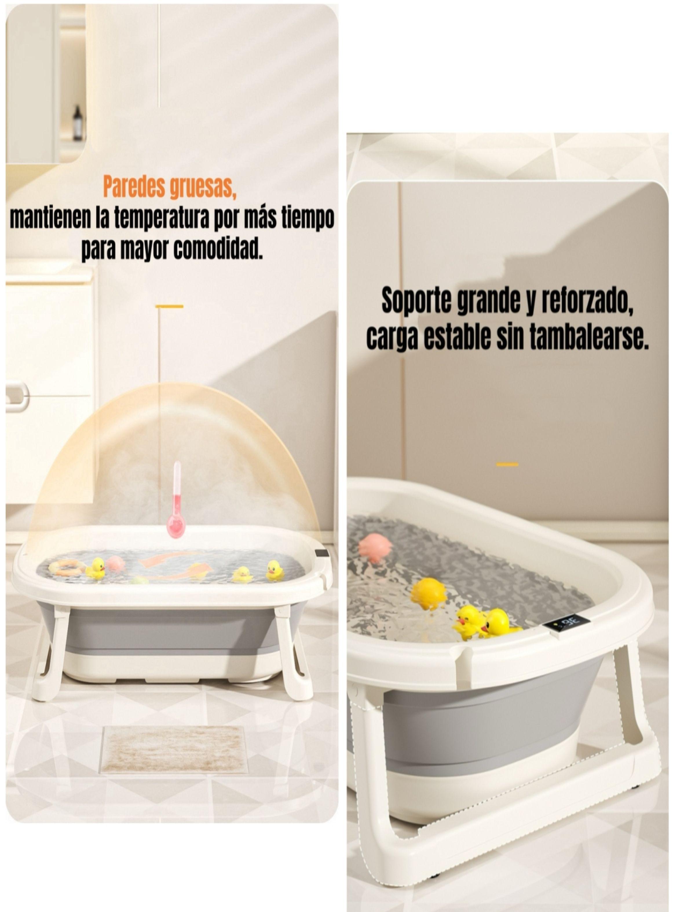 Bañera Plegable Con Termómetro, Cojin Y Más Accesorios Azul-4