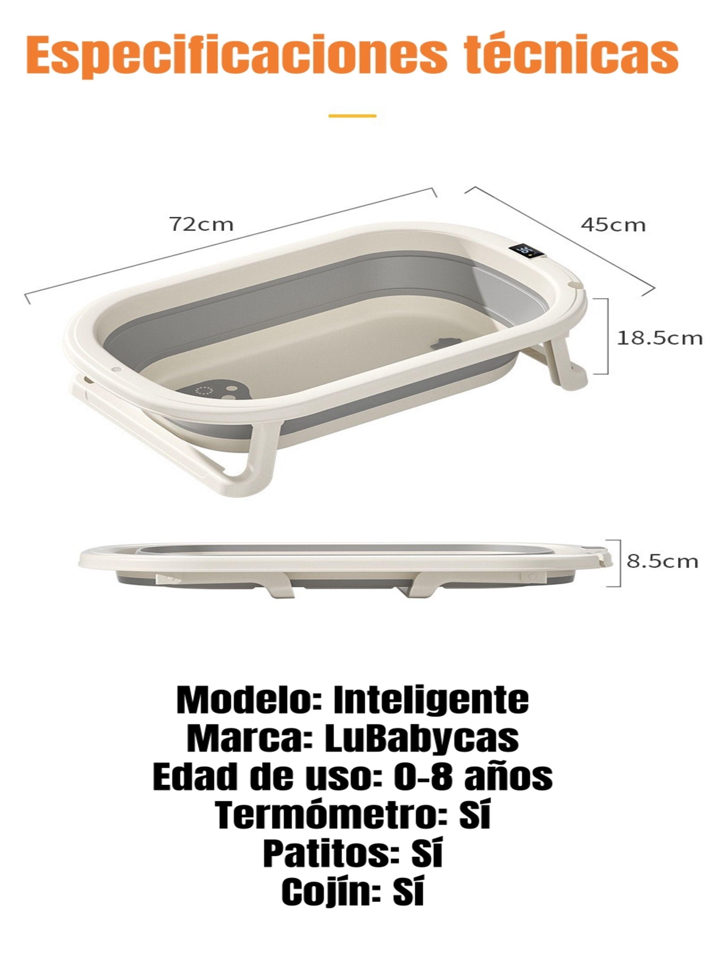 Bañera Plegable Con Termómetro, Cojin Y Más Accesorios Azul-7
