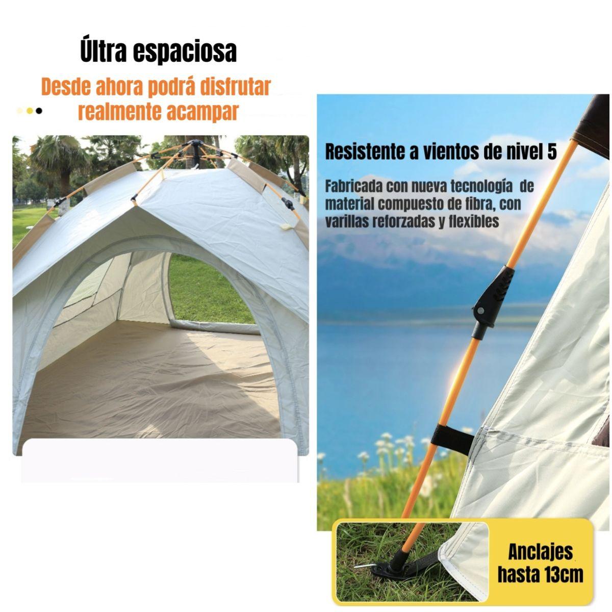 Carpa Camping Automática 6 Personas Con Accesorios Roof Café-3