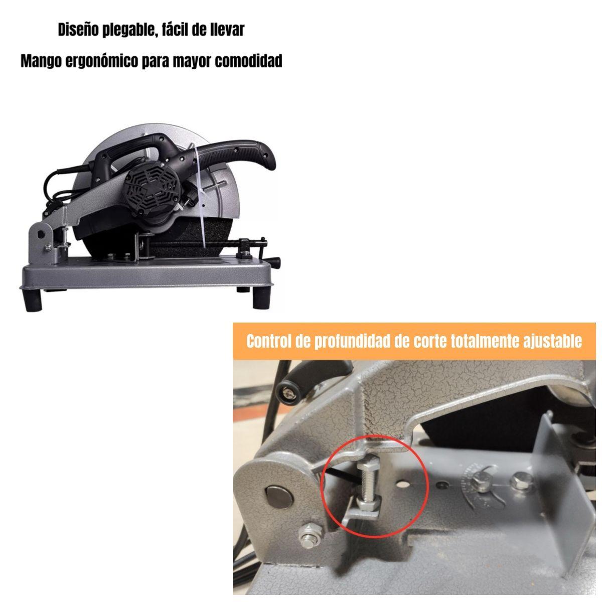 Tronzadora Industrial 14″ 2200W 3800RPM Con Disco G02 Gris-4